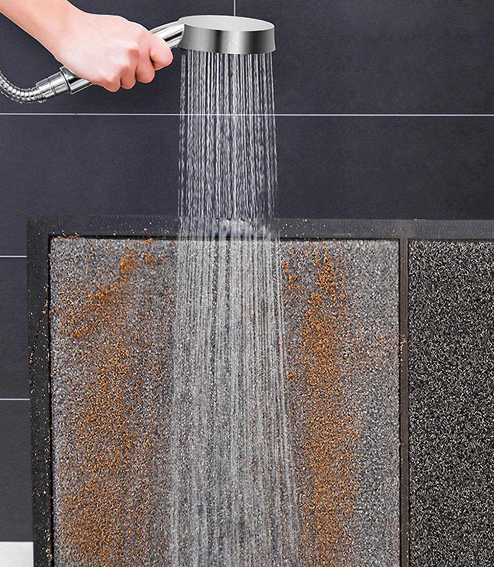HAPYLY Disinfecting Floor Mat - Sanitizing Entrance Rug, Multi-Functional Shoe & Foot Bath Mat for Home, Hotel, Office - Non-Slip, Washable, Gray - Ideal for Entryways, Mudrooms & High-Traffic Areas