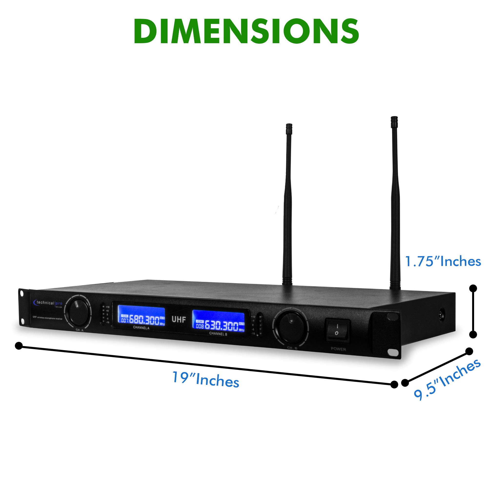 Professional UHF Wireless Microphone System - Dual Lapel & Headset Mics with XLR, LCD Display & LED Meter for Live Performances, Public Speaking, Church Services & Events
