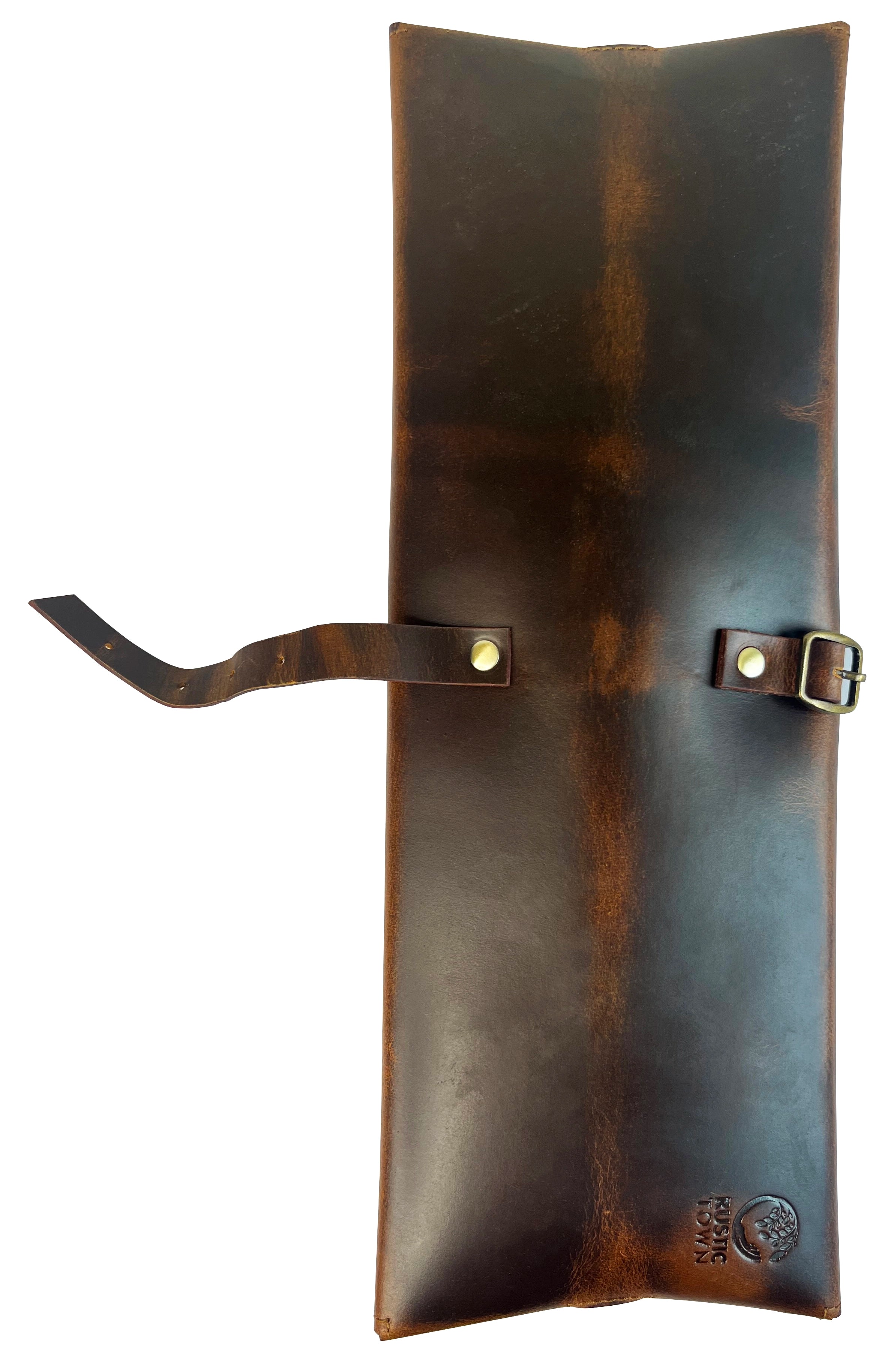 Premium Leather Chef's Knife Holder with 2 Slots - Brown | Professional Kitchen Knife Storage Case | Perfect for Home Cooks & Professional Chefs