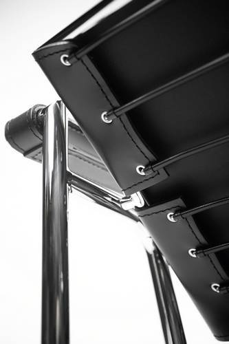 Le Corbusier LC1 Basculant Sling Chair - Genuine Black Leather Modern Lounge Chair for Living Room, Office & Reading Nook