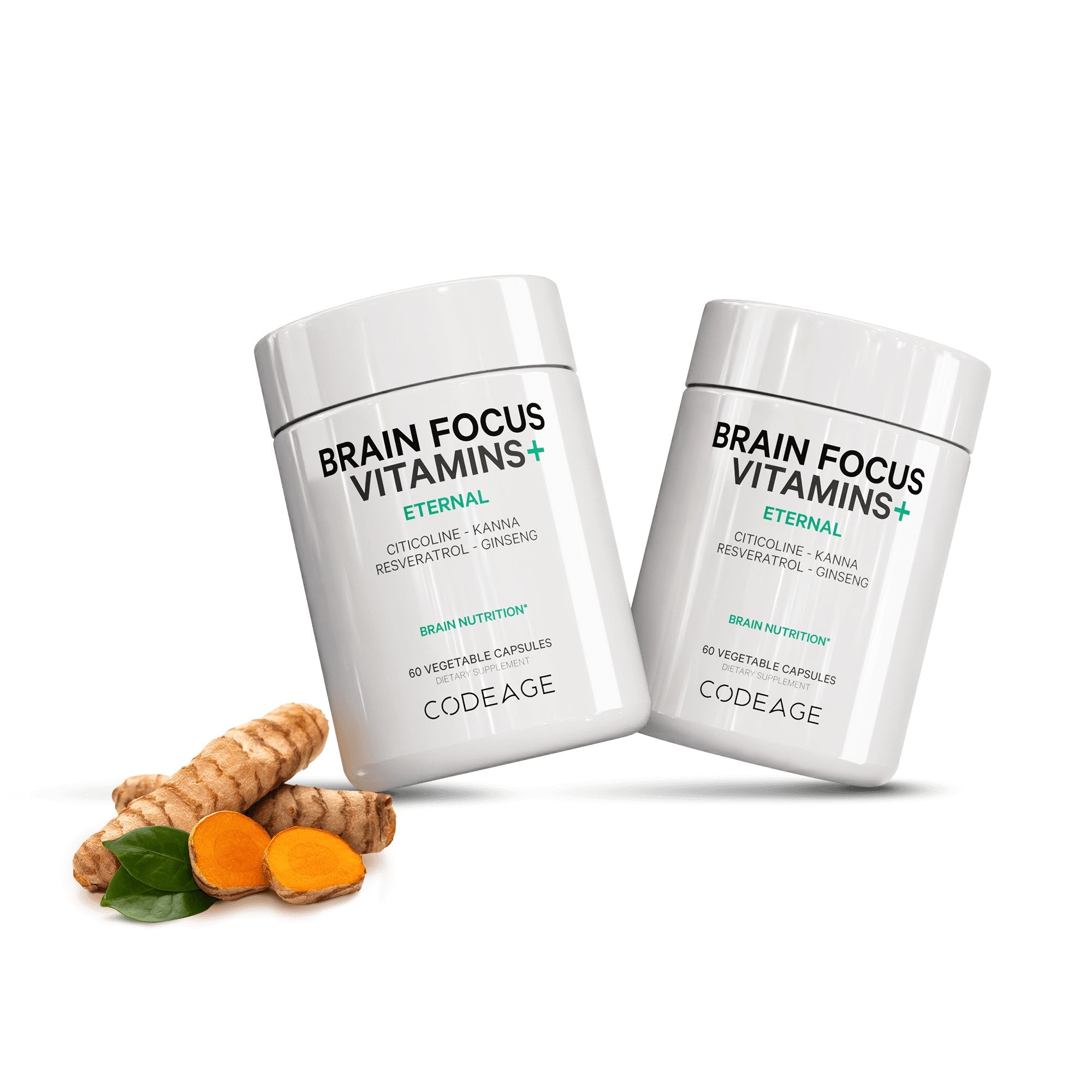 Codeage Brain Focus Vitamins - Nootropic Supplement for Memory, Concentration & Mental Clarity - Supports Cognitive Function & Brain Health - Ideal for Students, Professionals & Seniors - 60 Vegan Capsules