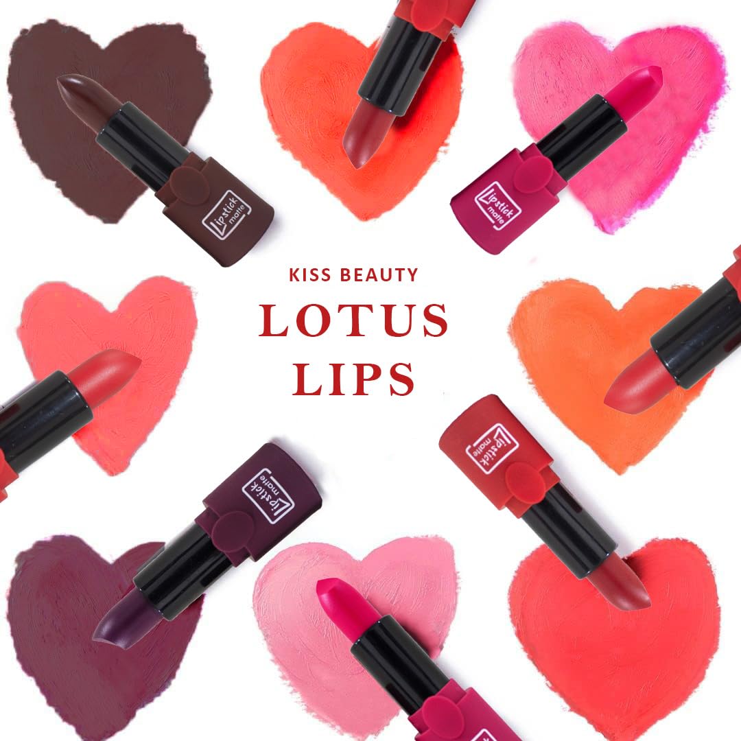 Kiss Beauty LTS Matte Lipstick - Long Lasting, Waterproof & Smudgeproof - Rich Pigment Color (Baby Pink) - Perfect for Women & Girls - Everyday Wear, Parties & Special Occasions