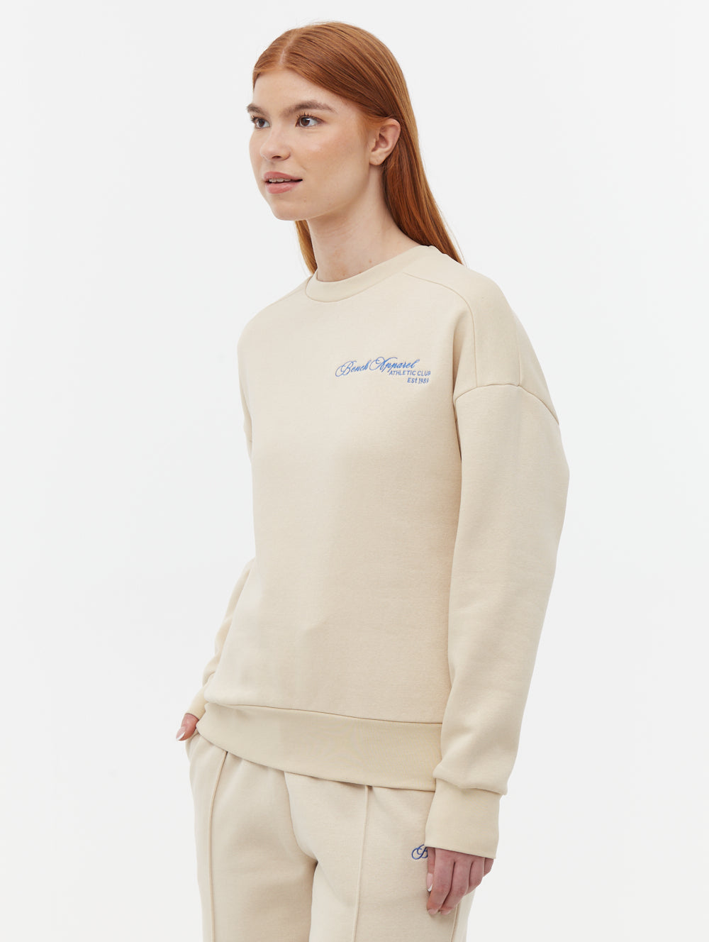 Desta Script Graphic Crew Neck Sweatshirt - Trendy Casual Pullover for Women & Men - Perfect for Streetwear, Lounge & Everyday Outfits