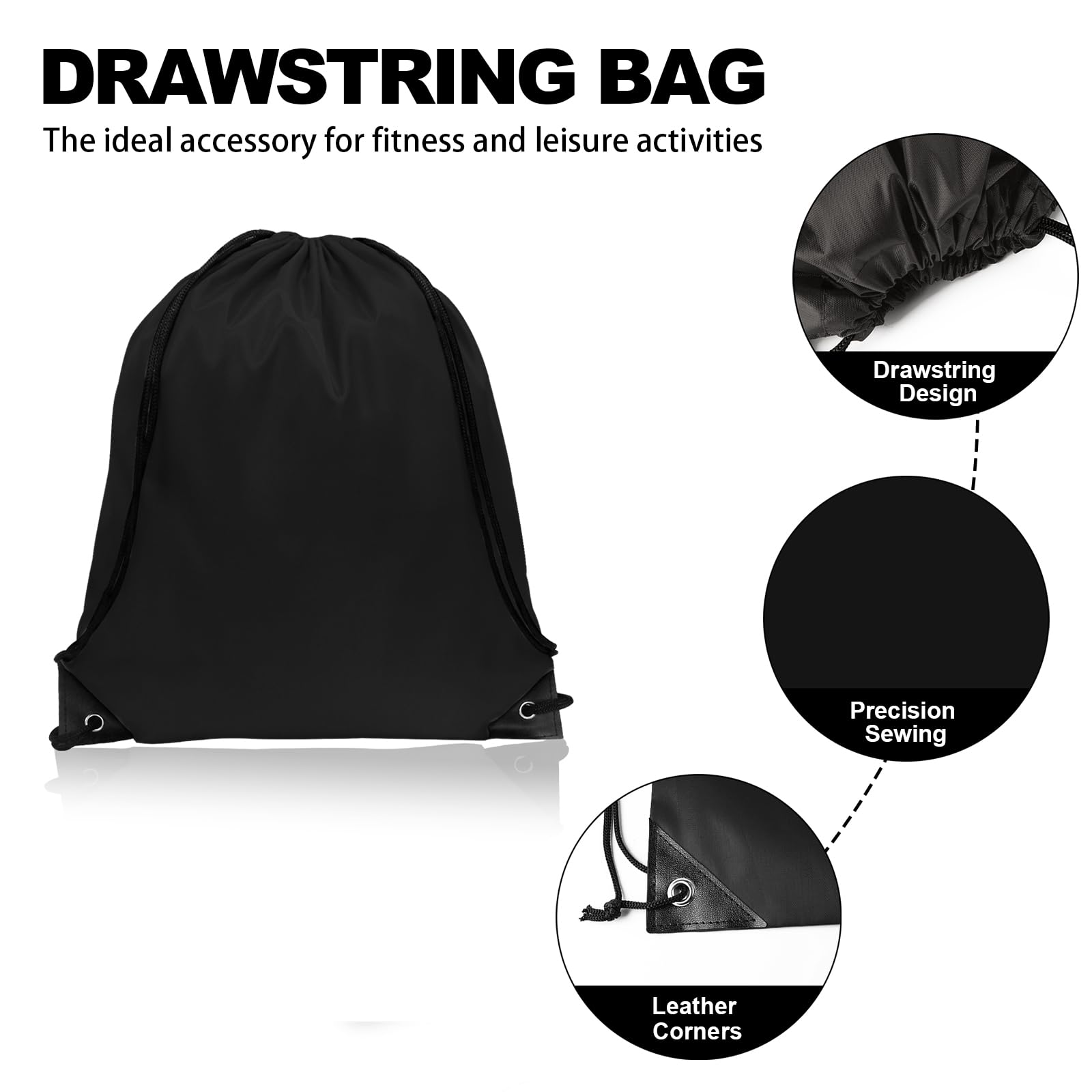 GoodtoU Drawstring Bags - Lightweight Nylon Backpack with Adjustable Straps for Gym, Travel & School | Water-Resistant Sports Sack for Running, Yoga & Outdoor Activities