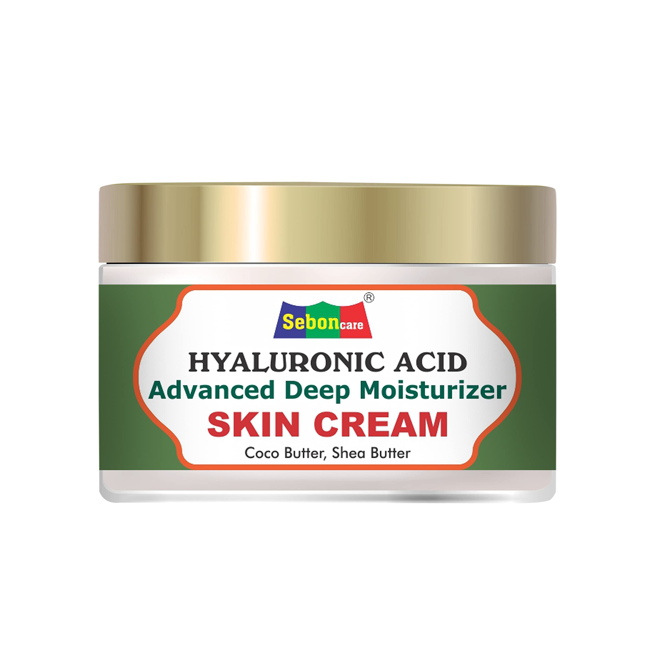 SebonCare Hyaluronic Acid Face Cream - Deep Moisturizing with Shea Butter, Argan Oil & Jojoba Oil for Dry & Normal Skin | Hydrating Anti-Aging Daily Moisturizer for Women & Men | Day & Night Use for Glowing Complexion