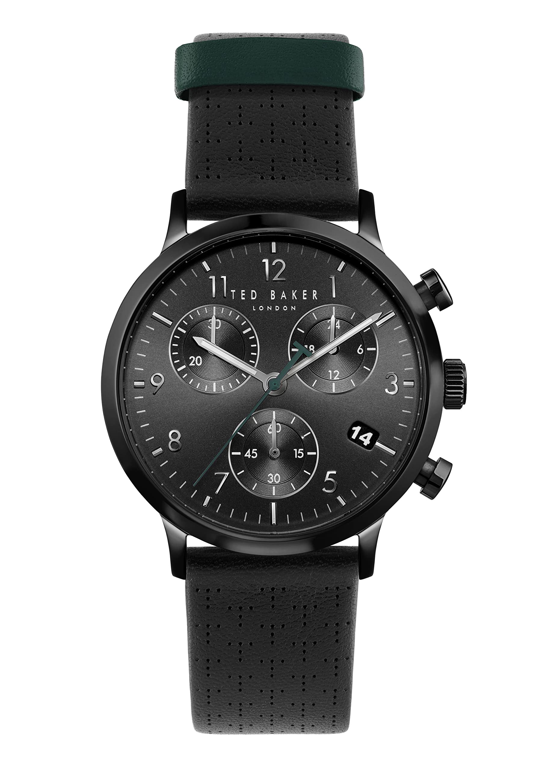 Ted Baker Men's Black Eco-Leather Strap Watch BKPCSS3029I - Stylish Analog Quartz Wristwatch for Business, Casual & Formal Occasions