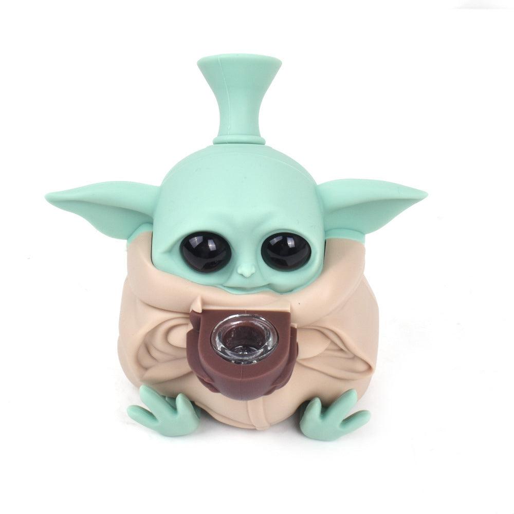 Premium Silicone Yoda Smoking Pipe - Cute Alien Design Hand Pipe for Tobacco & Herbs | Portable, Durable & Easy to Clean | Perfect for Home Use, Travel & Gifts