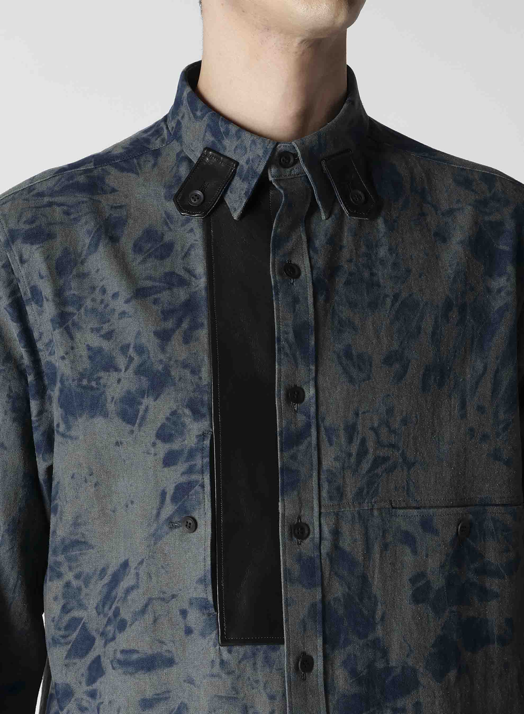 Stylish Cotton Linen Canvas Blouse with Leather Panel Details - Perfect for Office Wear & Casual Outings