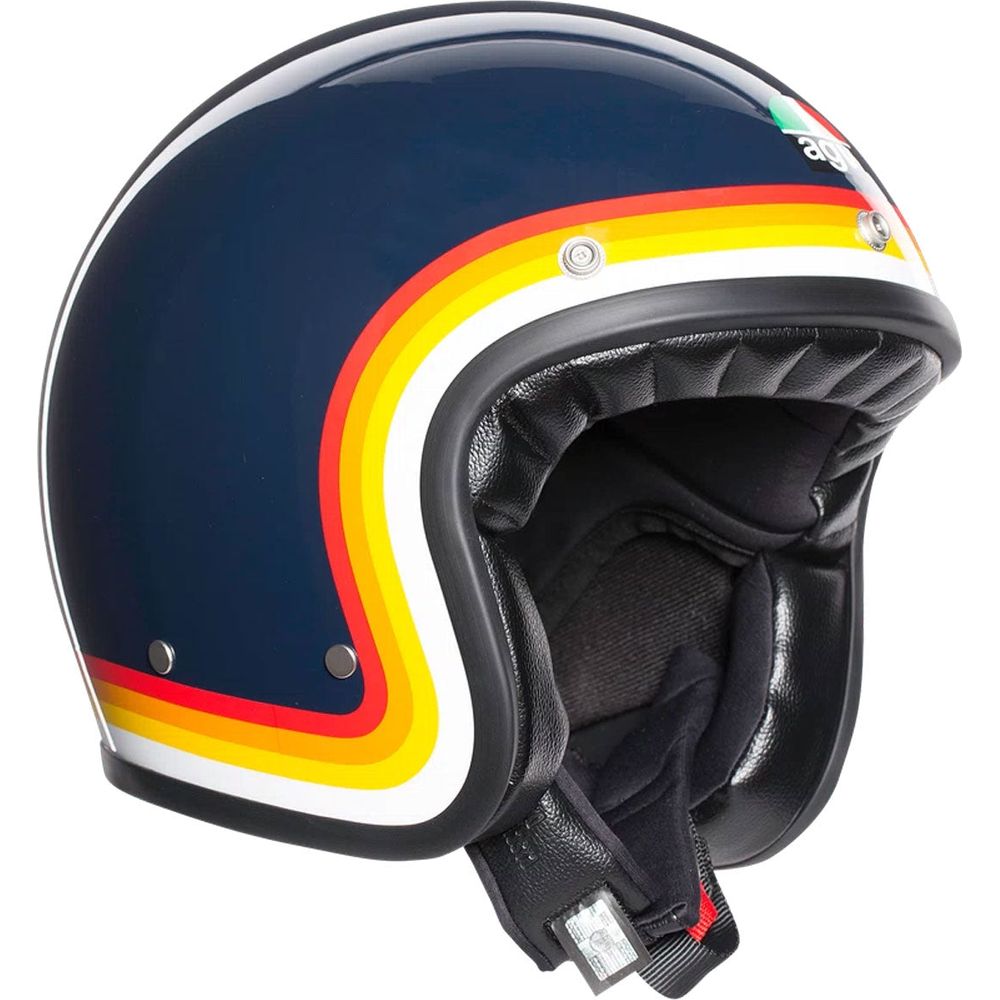 AGV X70 Motorcycle Helmet - Riviera Blue & Rainbow Iridescent Finish - DOT & ECE Certified for Safety - Perfect for Street Biking, Racing & Urban Commuting