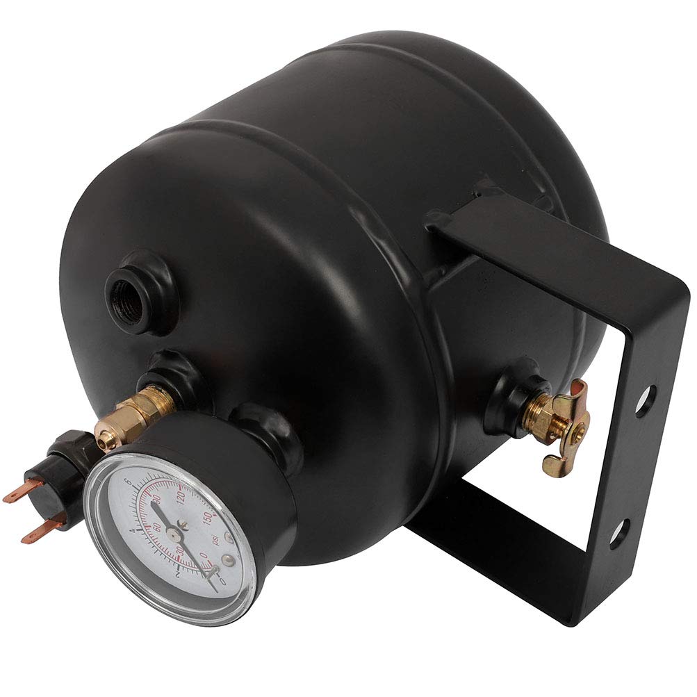 2 Liter (0.5 Gallon) 5 Port Air Compressor Tank 150 PSI - Replacement for Air Ride Suspension, Car & Train Horn - Perfect for Vehicle Air Systems, DIY Projects & Pneumatic Tools