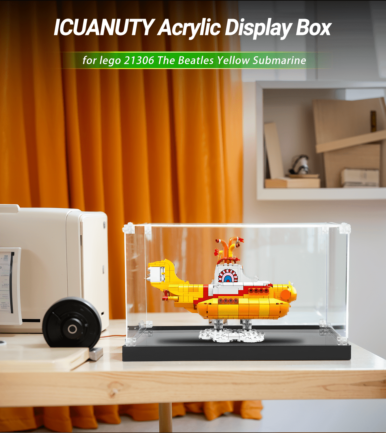 Official LEGO The Beatles Yellow Submarine 21306 Display Case - Premium Acrylic Showcase for Collectible LEGO Sets - Perfect for Home, Office, or Gift Display