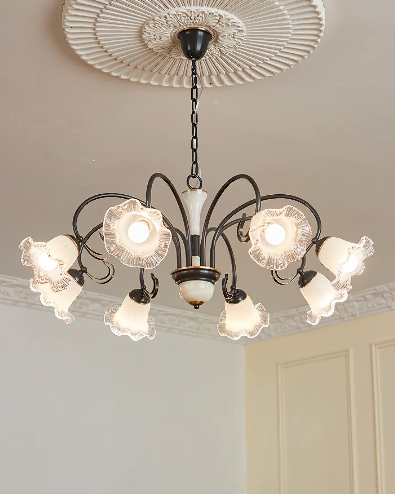 Elegant Luce Black Chandelier - Modern Crystal Ceiling Light Fixture for Dining Room, Bedroom & Living Room Decor