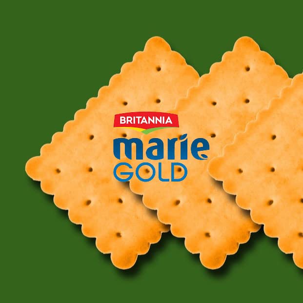 Britannia Marie Gold Petit Beurre Biscuits 15.87oz (450g) - Crispy Butter Tea Cookies - Healthy Snack Pack of 2 - Perfect for Breakfast, Tea Time, and Office Snacking