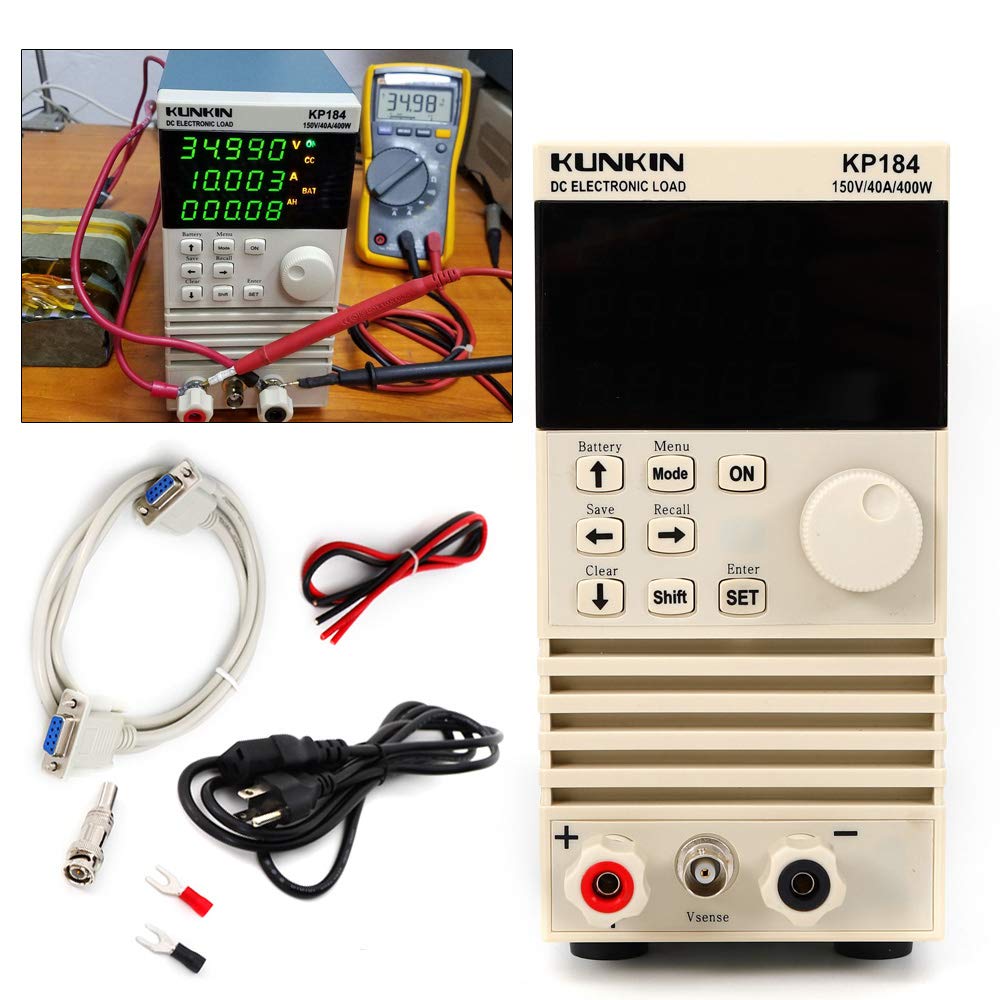 KP184 Programmable DC Electronic Load Tester - 400W, 0-150V, 0-40A - Single-Channel Battery Testing for Power Supplies, Solar Panels & EV Chargers