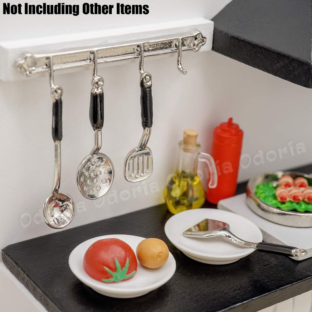 1/12 Scale Miniature Kitchen Utensils Set - Silver Dollhouse Accessories for Realistic Mini Cooking & Home Decor Display