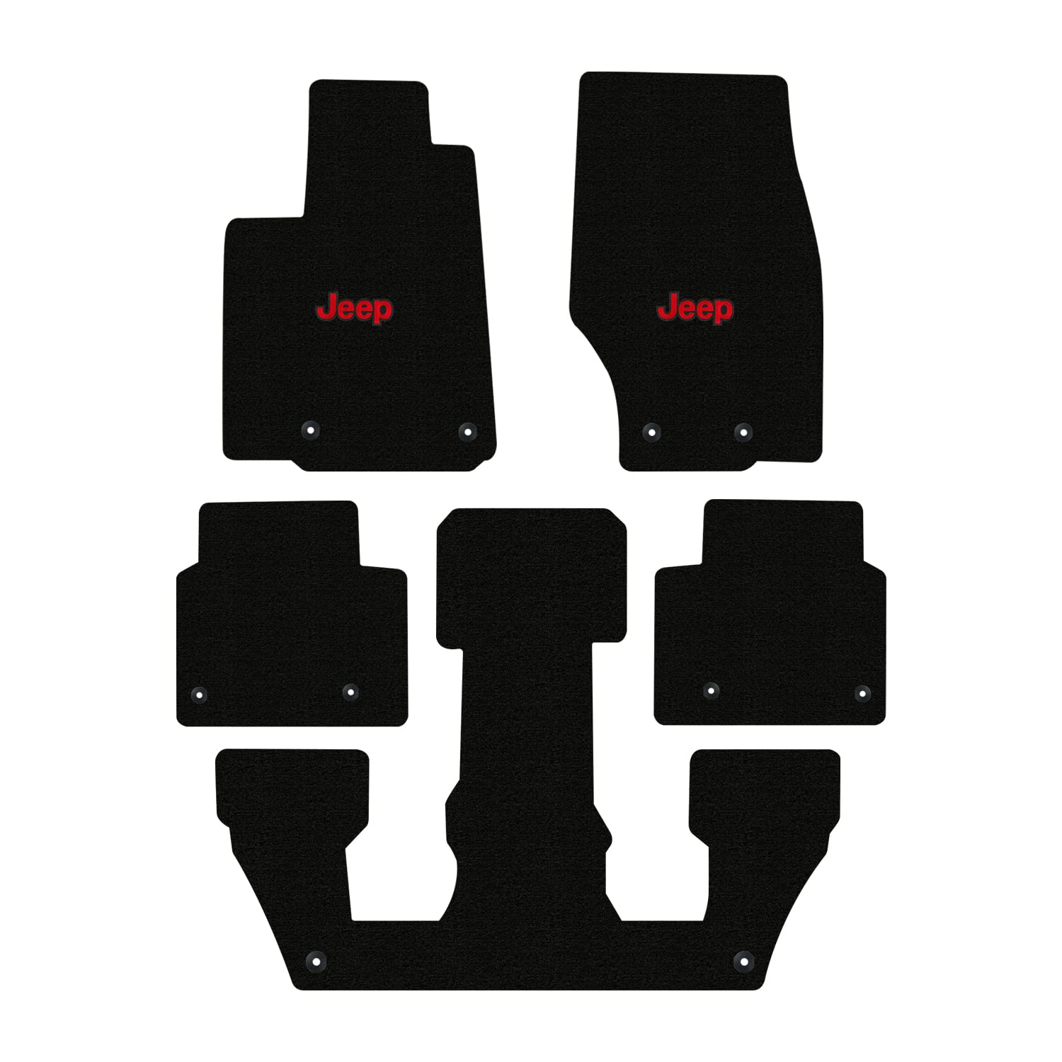 Premium Custom-Fit Carpeted Floor Mats for Jeep Grand Cherokee L (2021-Present) - 5-Piece Set, Black Luxury Car Floor Liners - Perfect for All-Weather Protection & Enhanced Interior Style