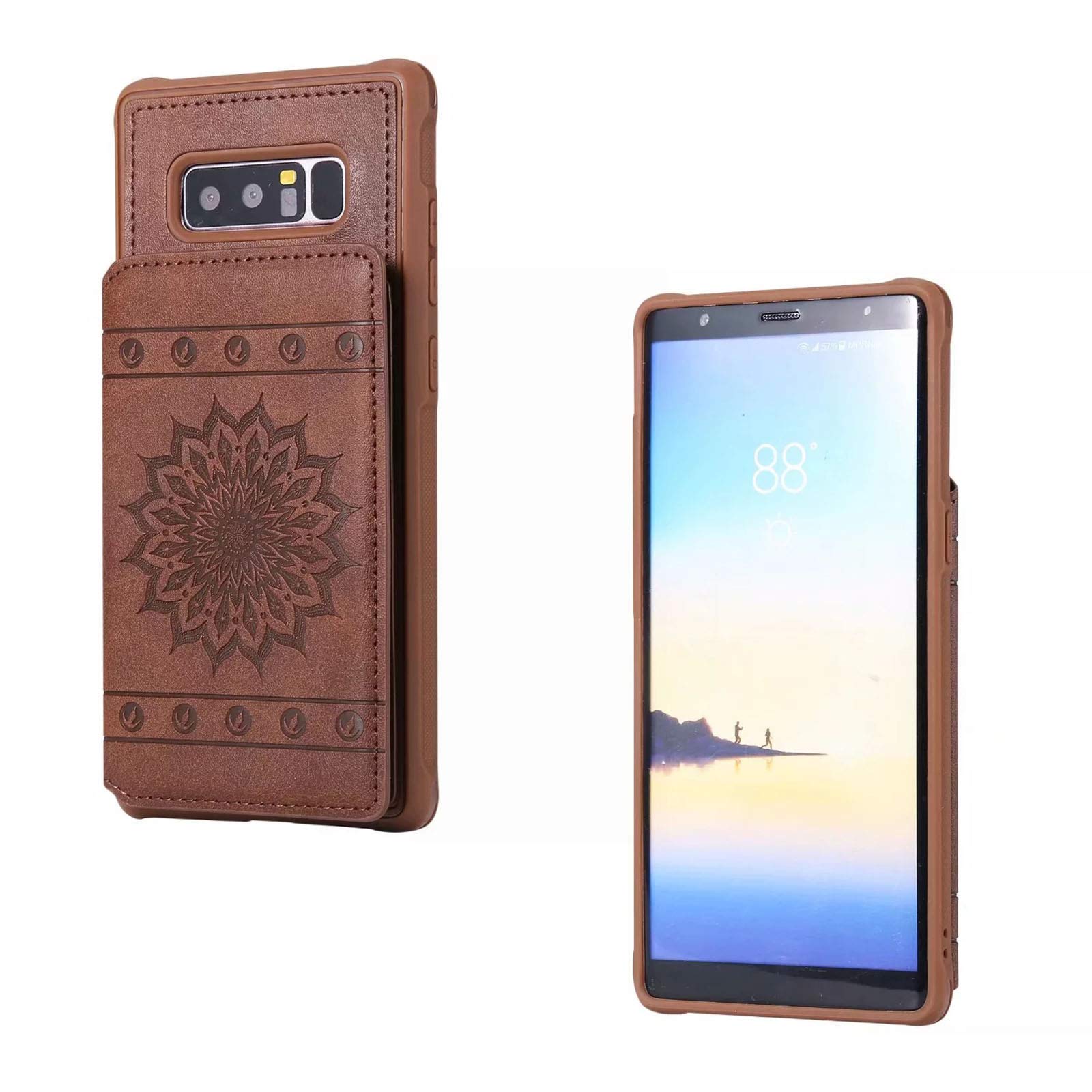 Premium Leather Sunflower Wallet Case for Samsung Galaxy Note 8 (2018) - Flip Stand Design with Credit Card Holder & Cash Slot | Stylish Protection for Everyday Use, Business Meetings & Travel