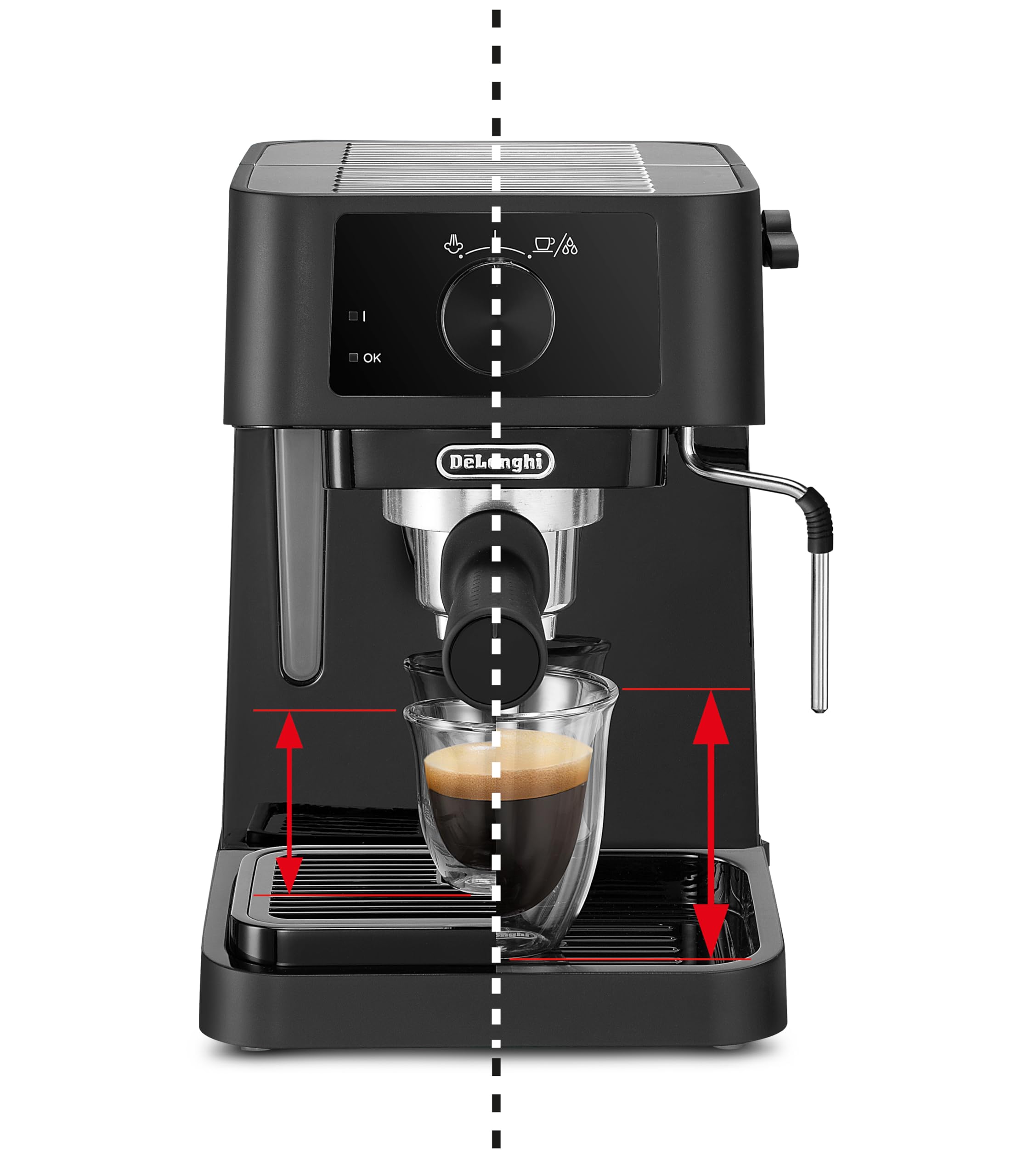 De'Longhi Stilosa EC230.BK Traditional Pump Espresso Machine for Barista-Style Coffee - 15 Bar Pressure, Milk Frother for Espresso & Cappuccino, 2 Cup Capacity, Black - Perfect for Home Coffee Bars & Office Break Rooms