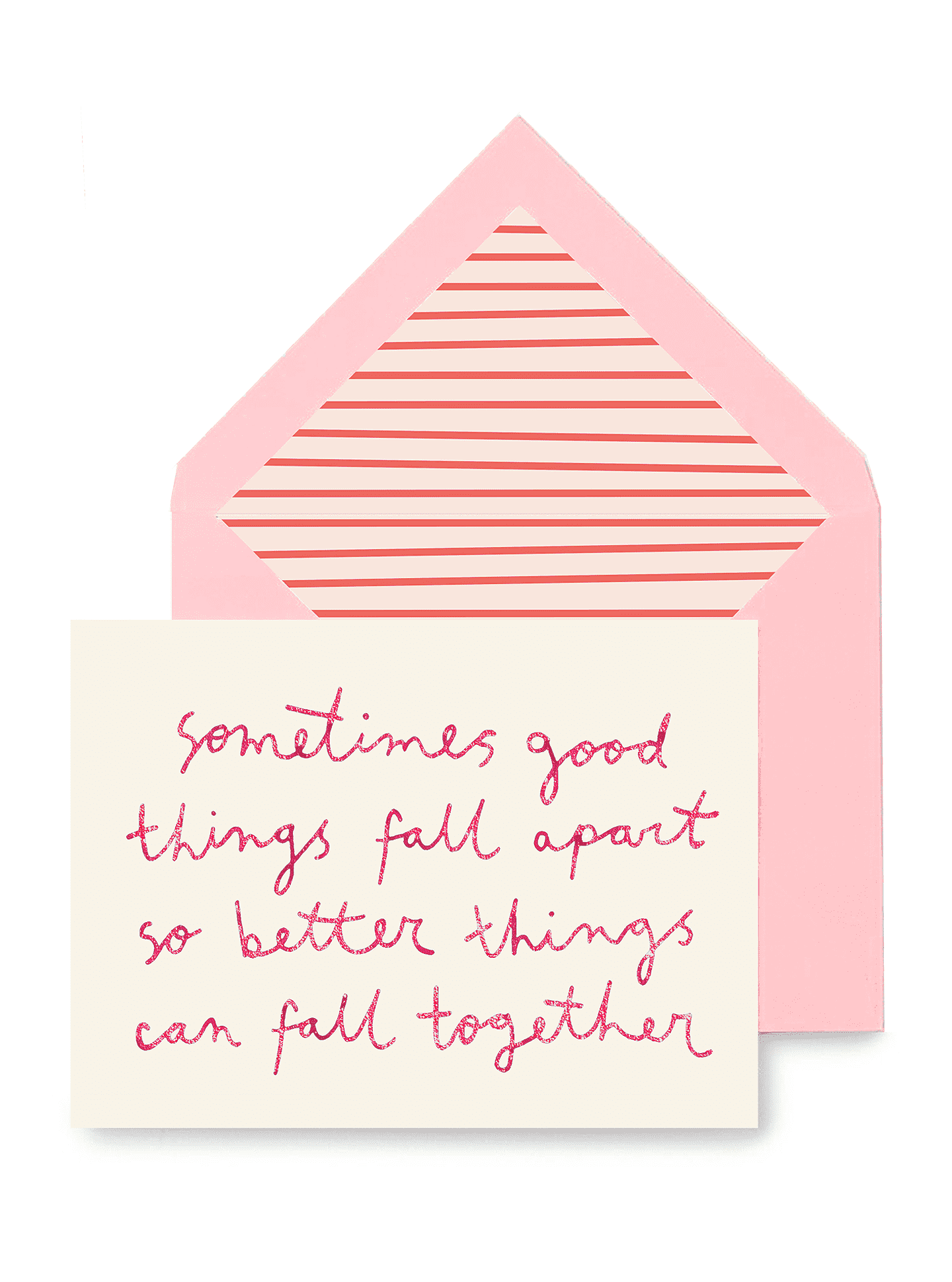 Sometimes Good Things Fall Apart Greeting Card - Single Card or 8-Piece Boxed Set | Sympathy, Breakup & Encouragement Cards for Friends, Family & Loved Ones