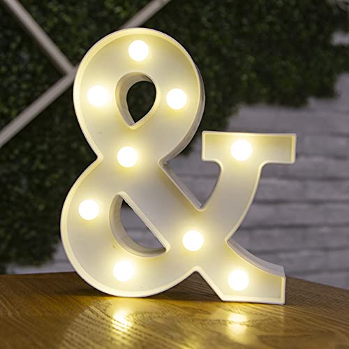 Tiardey LED Letter Lights - Alphabet & Symbol Marquee Table Lamps for Home Decor, Birthday, Wedding & Party Lighting - Wall Hanging Decorative Lights for Bedroom, Living Room & Outdoor Events