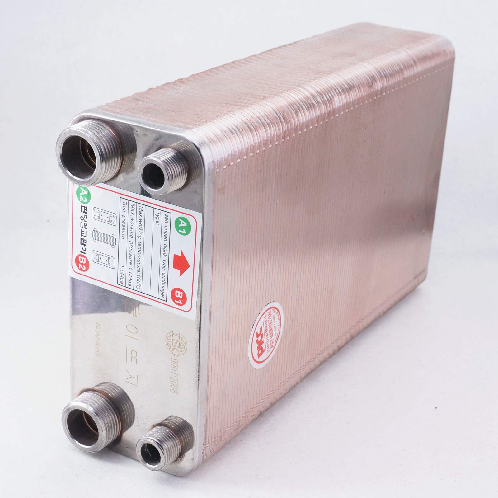 Stainless Steel 100 Plate Wort Chiller Cooler - SUS 304 Heat Exchanger for Home Brewing Beer & Wine Making | Perfect for Craft Breweries & DIY Fermentation