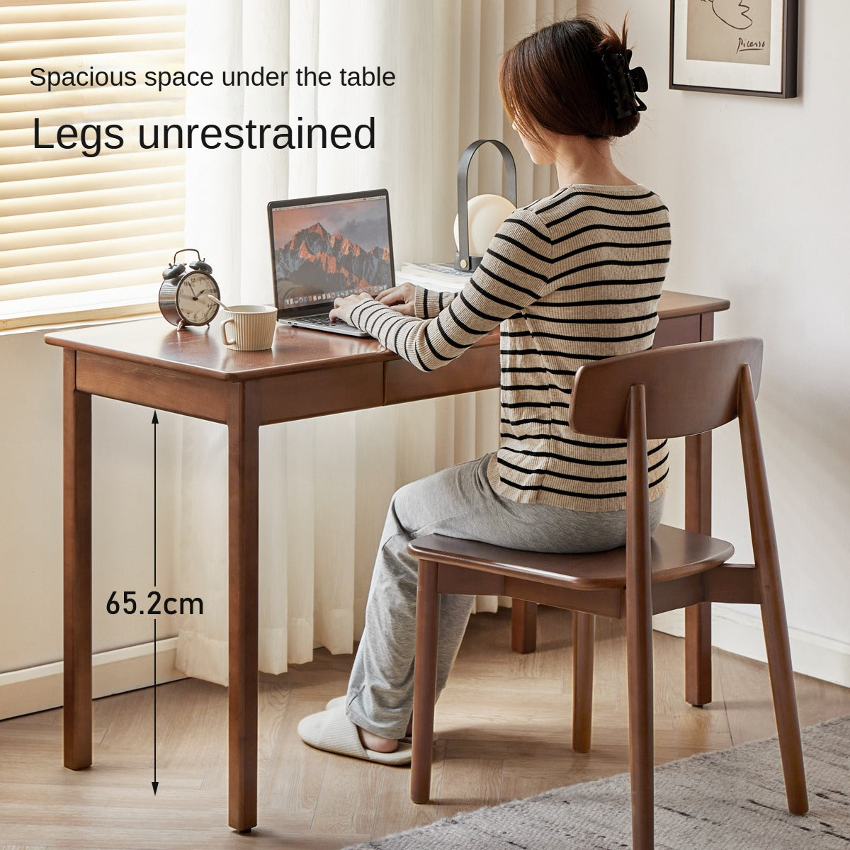 Premium Beech Solid Wood Study Desk - Durable & Stylish Home Office Furniture for Work & Study