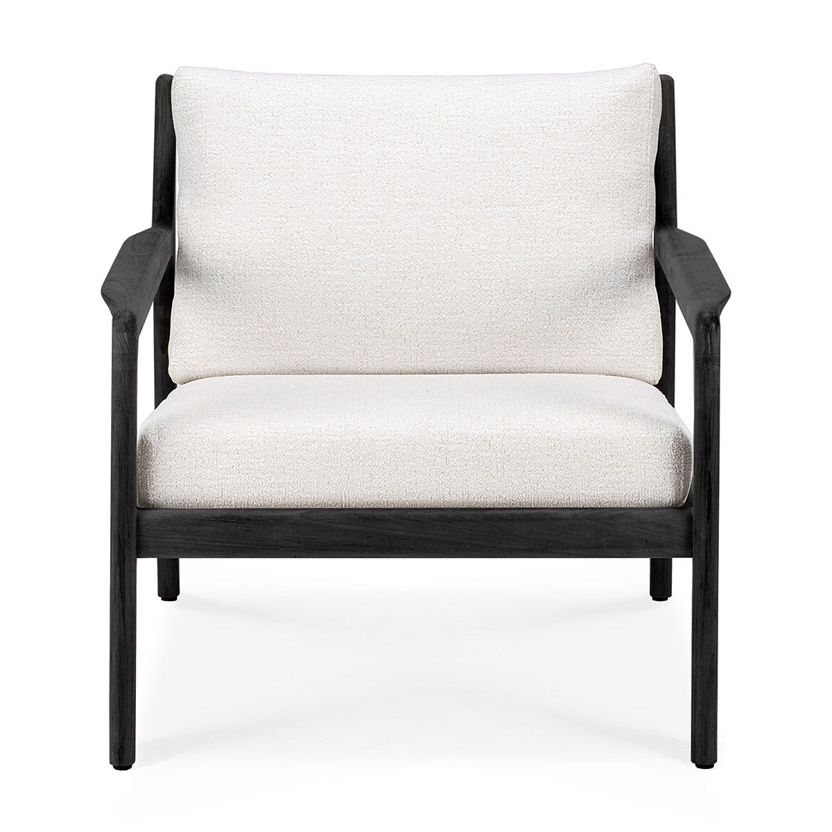 Premium Outdoor Fabric Lounge Chair - Teak Black & Off White - Durable & Weather-Resistant for Patio, Garden, Poolside Relaxation