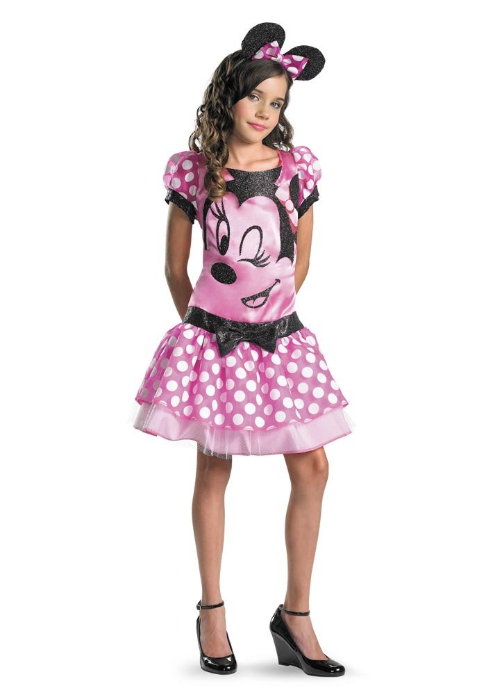 Pink Minnie Mouse Costume for Kids - Large Size | Disney Character Dress Up for Halloween, Birthday Parties & Cosplay
