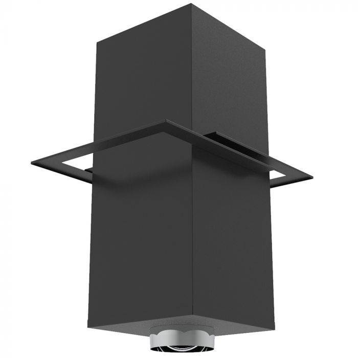 6 Inch Black Wood Burning Ceiling Support for Freestanding Stoves - Heavy Duty Fireplace Mounting Bracket for Home, Cabin & Outdoor Use