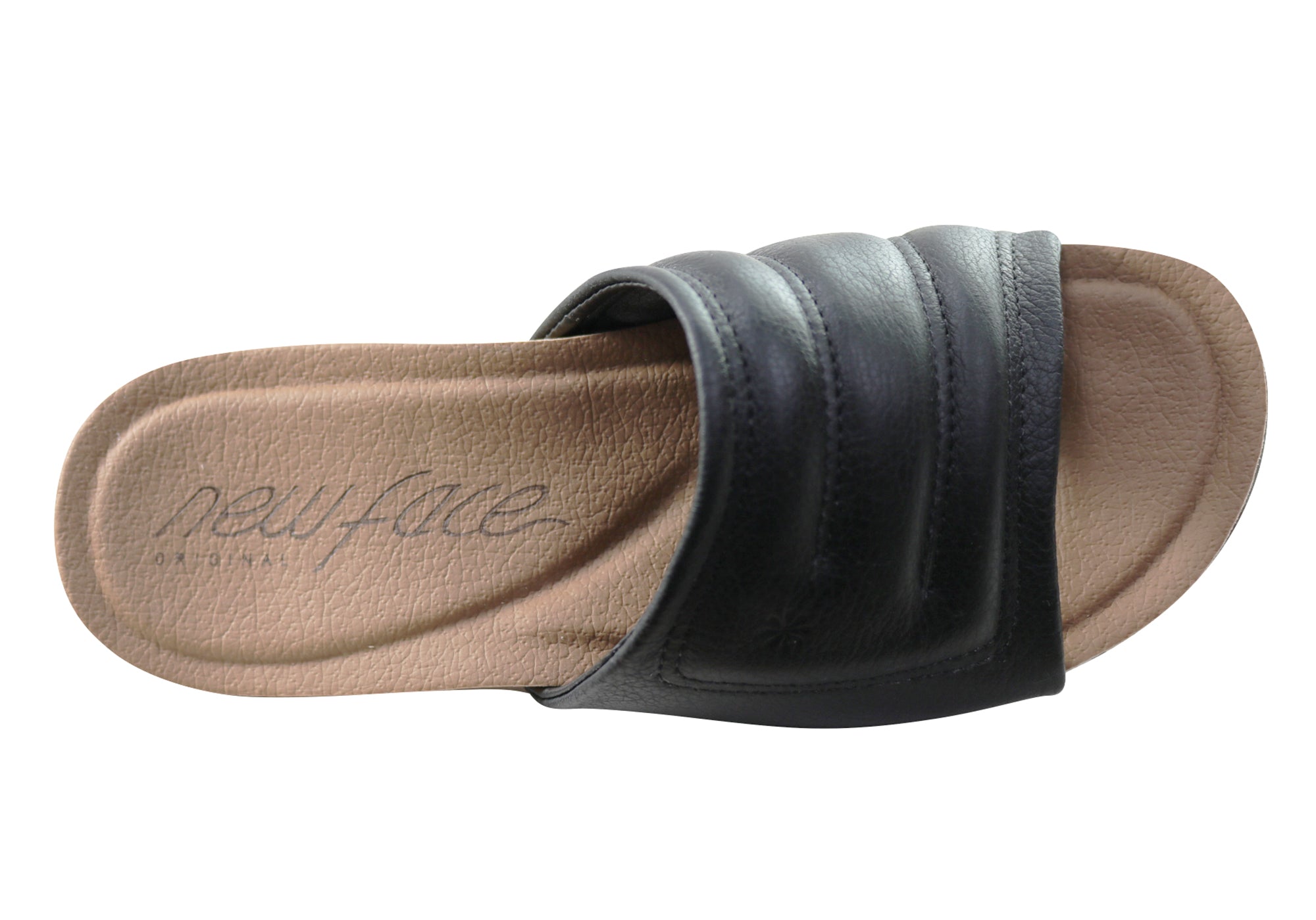 Women's Comfort Leather Slides Sandals - Soft & Breathable Face Fresco Design - Made in Brazil - Perfect for Beach, Pool & Summer Casual Wear