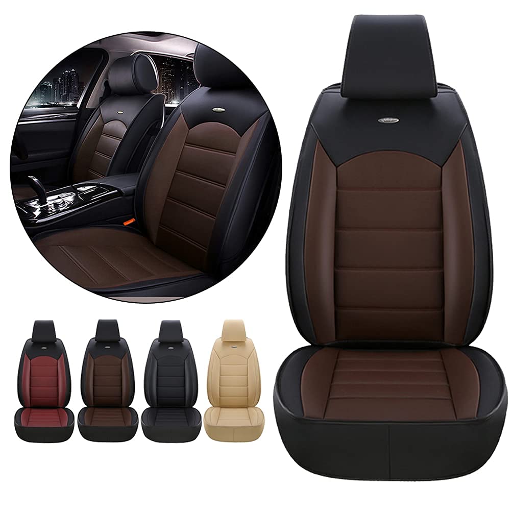 Premium Custom Leather Car Seat Covers for Toyota FJ Cruiser 2006-2017 - Waterproof & Wear-Resistant Front Seat Covers (2-Piece Set, Black Coffee) - Perfect for Off-Road Adventures & Daily Commutes