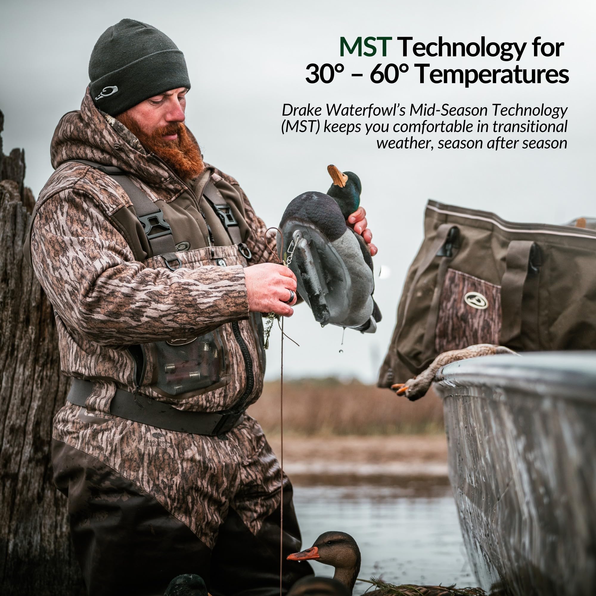 Drake Waterfowl Men's 1/4 Zip Refuge Eqwader™ Pullover - Lightweight Hunting Jacket for Outdoor Adventures & Waterfowl Hunting