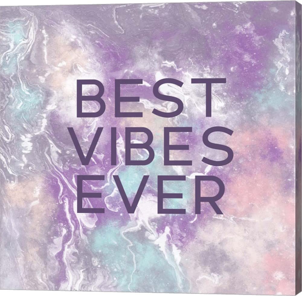 Best Vibes Ever by Linda Woods - 16x16 Inches Canvas Art Wall Picture, Gallery Wrap, Modern Home Decor for Living Room, Bedroom & Office - Perfect Gift for Housewarming & Holidays