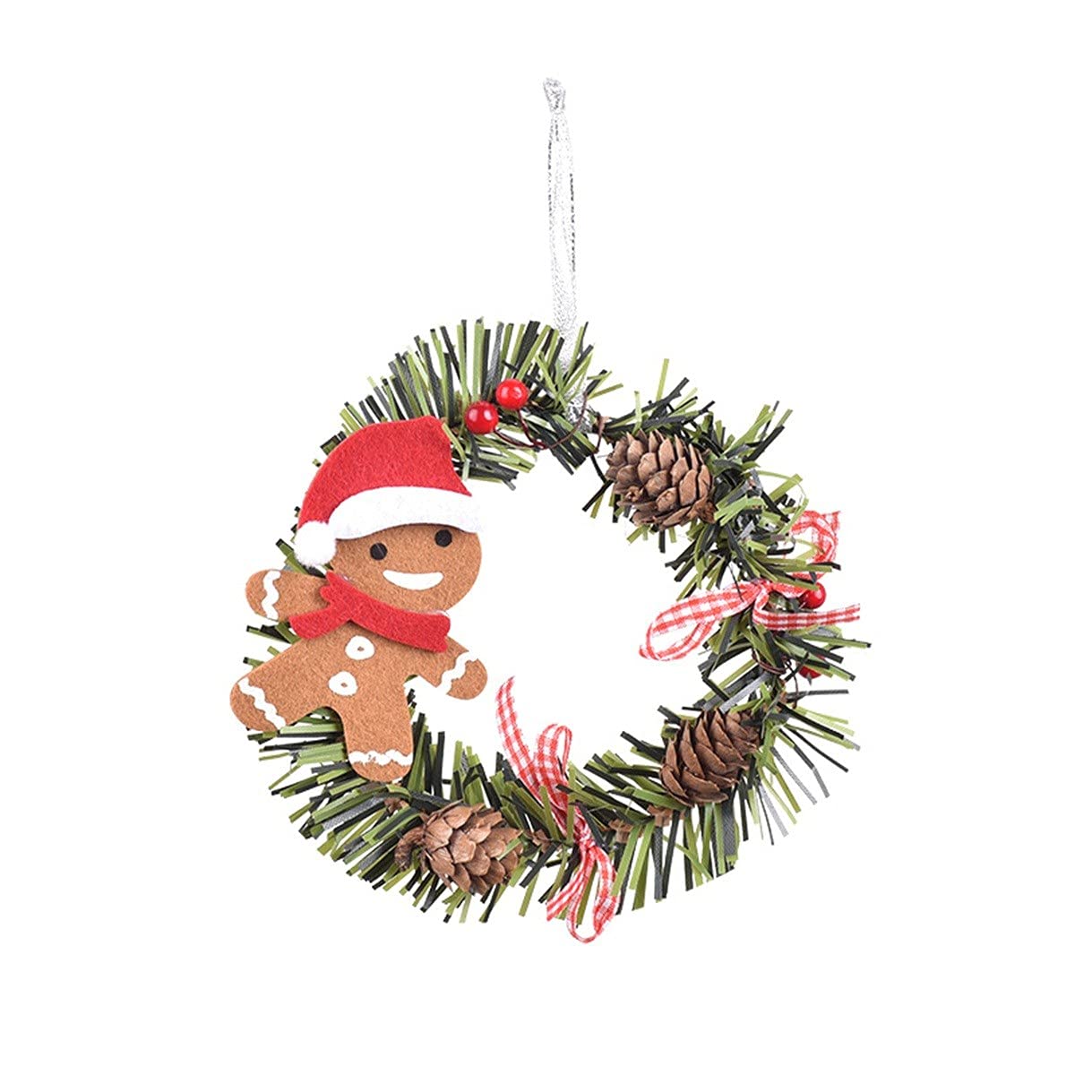 Christmas Wreath for Front Door - Natural Rattan Trumpet Holiday Wreath with Garland Decorations | Perfect for Xmas Tree, Party & Festive Home Decor