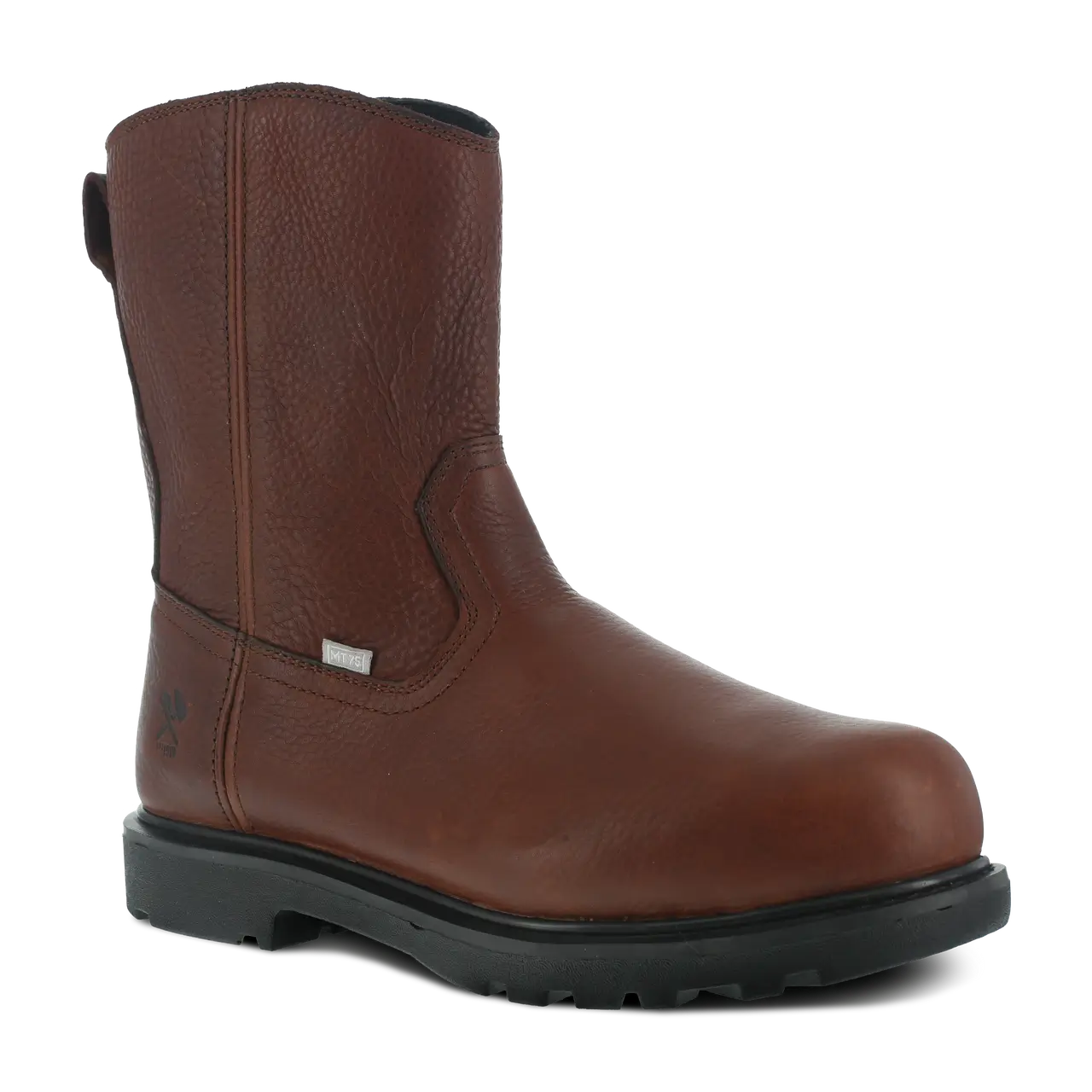 Hauler Composite Toe Waterproof Wellington Work Boots - 10 Inch Safety Shoes with Metatarsal Guard, Brown - Ideal for Construction, Warehouse & Outdoor Work