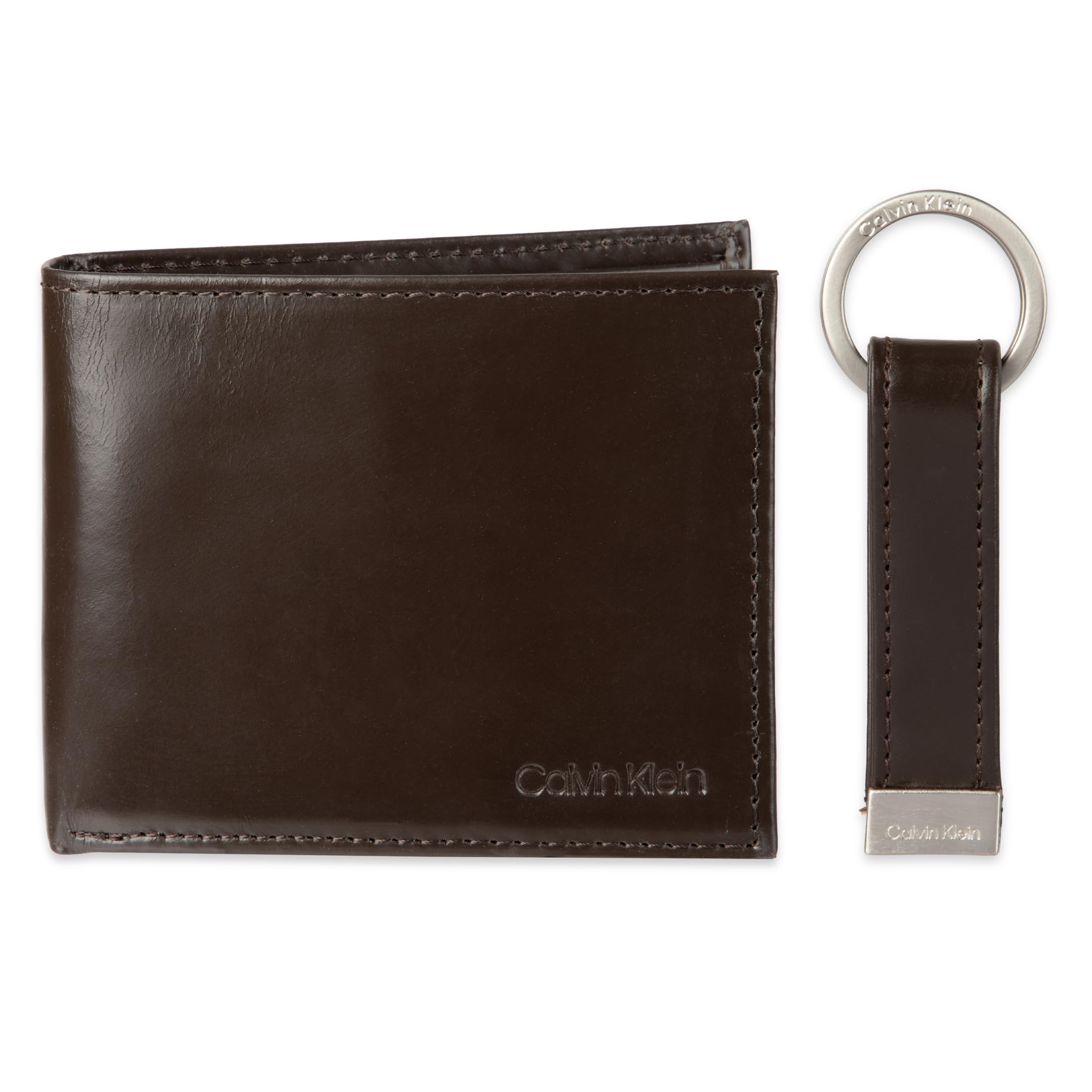 Calvin Klein Men's Slim RFID Blocking Leather Wallet Set - Minimalist Bifold & Card Holder for Everyday Use | Perfect Gift for Dad, Husband, Boyfriend | Business, Travel, Office Essentials