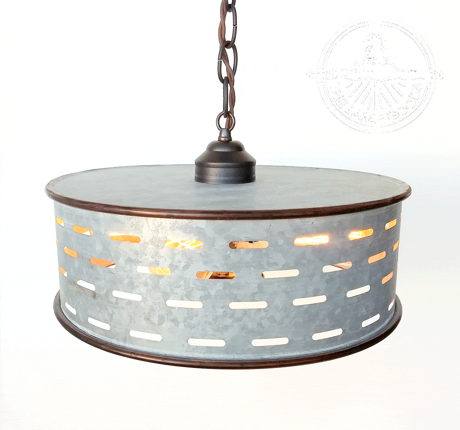 Rustic Galvanized Metal Chandelier Light Fixture - Farmhouse Ceiling Lighting for Dining Room, Kitchen, or Bedroom Decor