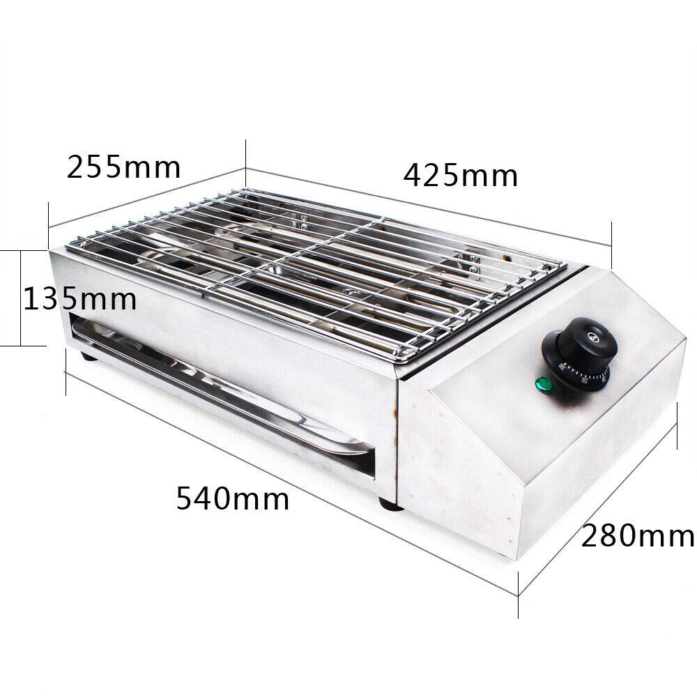 LOYALHEARTDY 110V Stainless Steel Electric Grill - Portable Table Top BBQ Griddle for Outdoor Cooking, Restaurants, Carnivals & Buffets | Perfect for Backyard Parties, Camping & Food Trucks