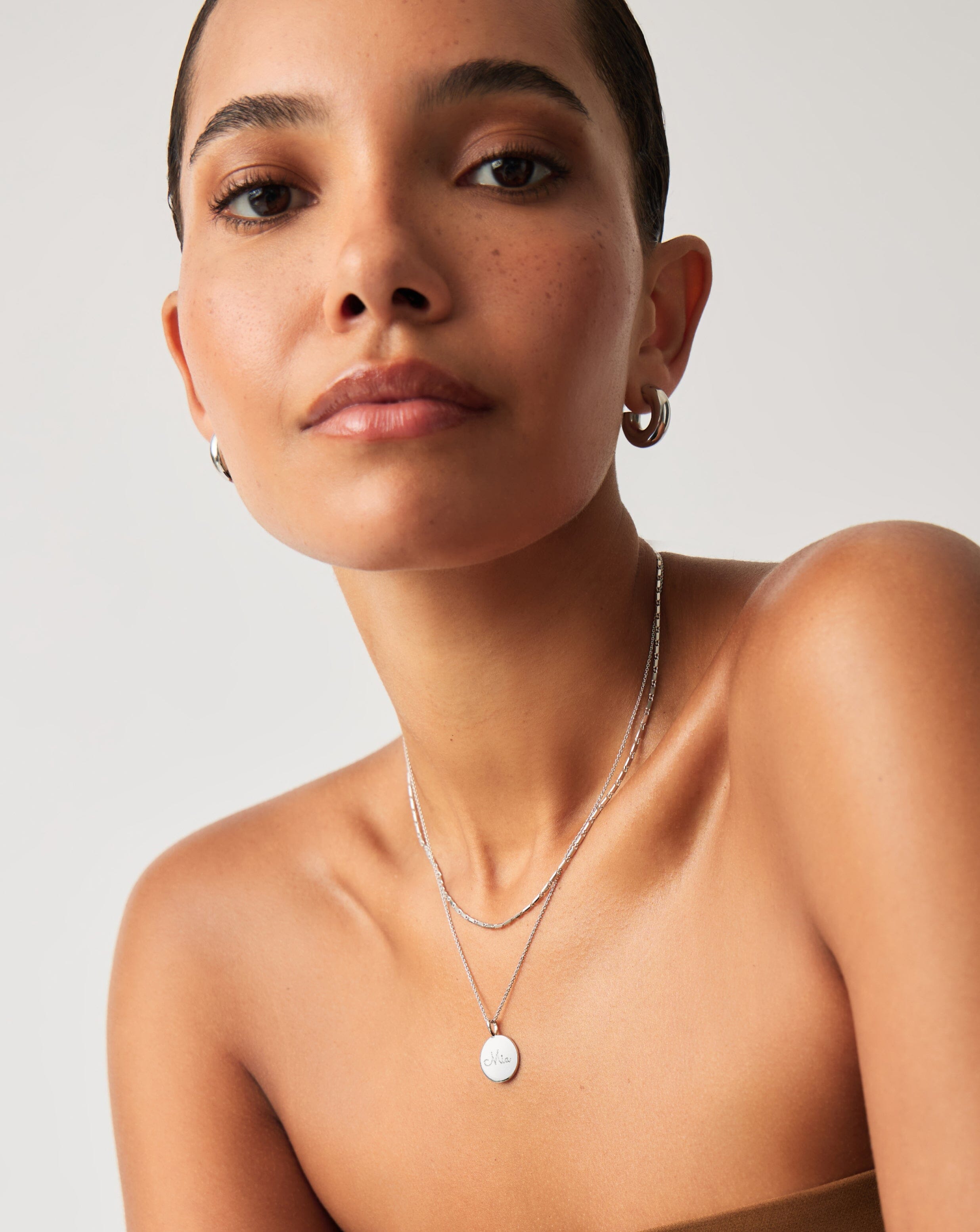 Personalized Engravable Round Necklace | Sterling Silver Pendant for Women | Gift for Mom, Wife, Anniversary & Special Occasions