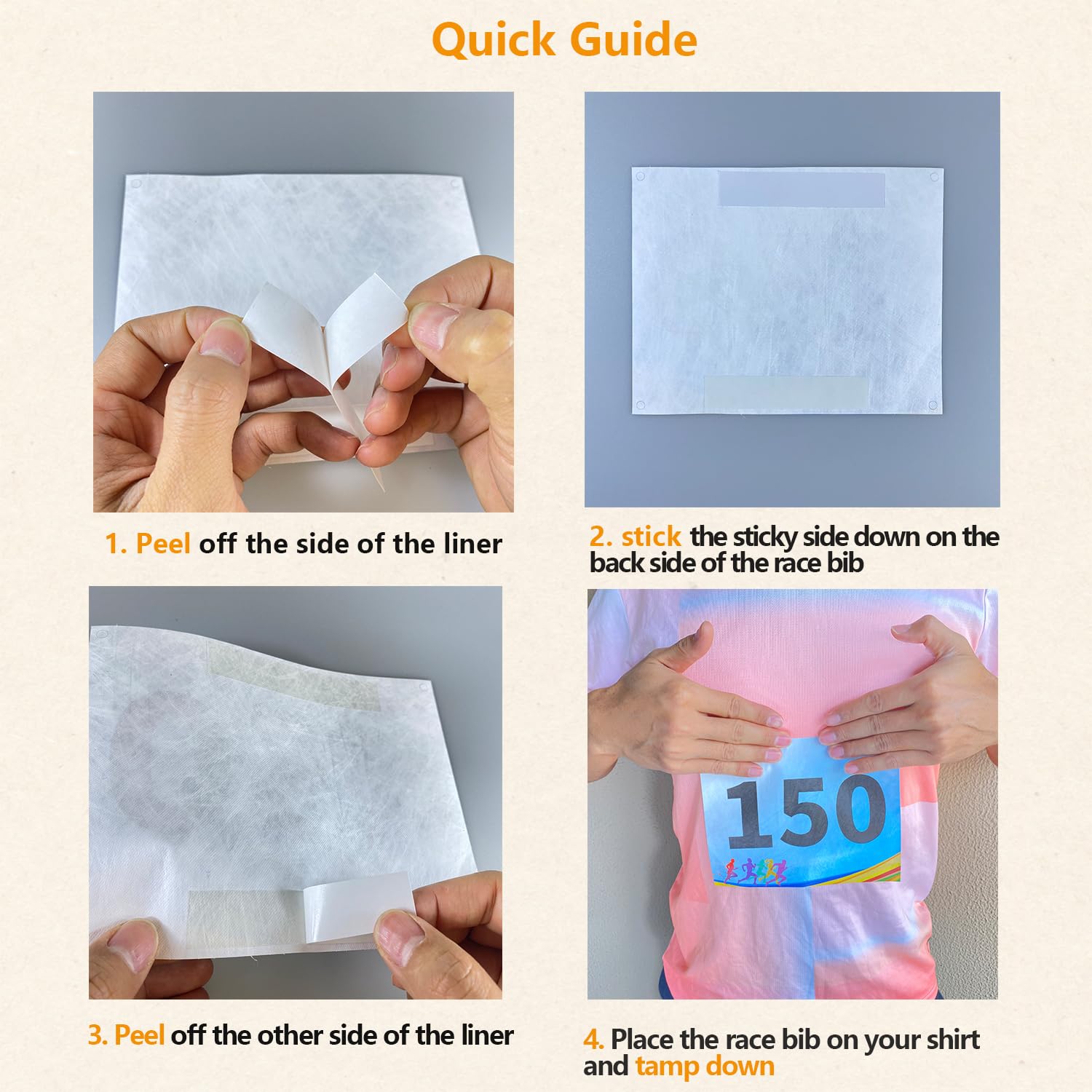 Tyvek Race Bibs - Durable Running Numbers with Bib Tape (No Pins Needed) for Marathon, Track, and Sports Events - Perfect for Tryouts, Auditions & Racing Games
