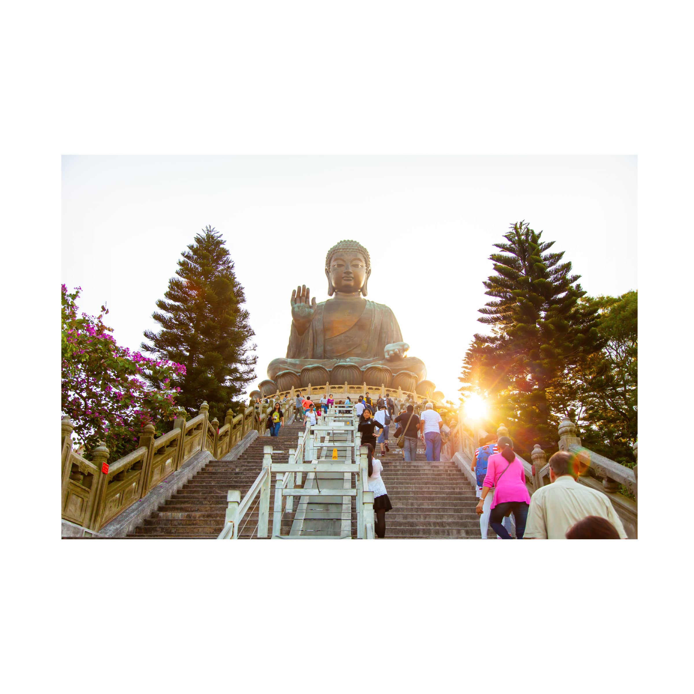 Ben Heine 'Buddha Temple 1' Canvas Wall Art Print - Modern Spiritual Home Decor for Living Room, Bedroom & Meditation Space
