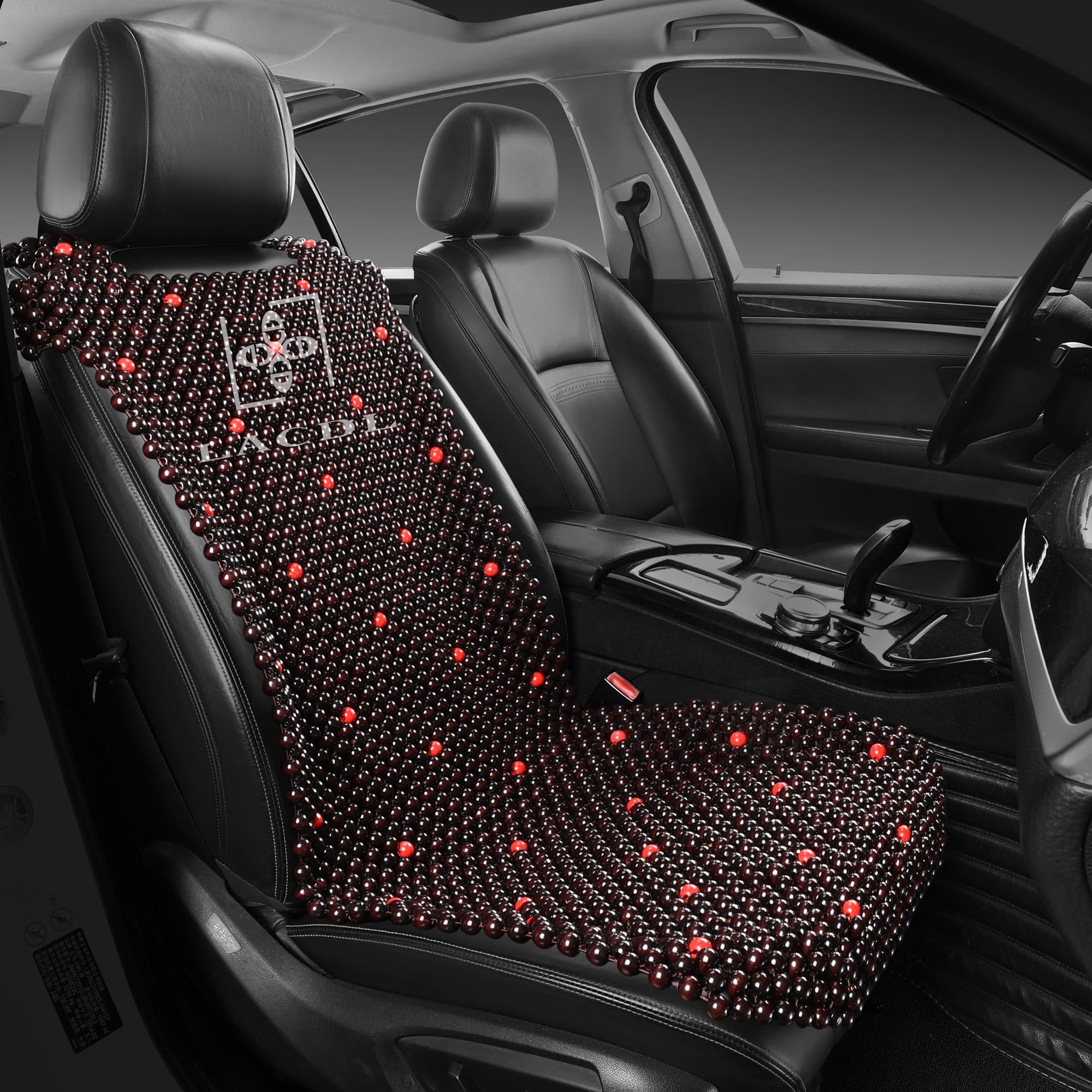 Beaded Cooling Car Seat Cover for Cars & Trucks - Natural Wood Ventilated Auto Seat Cushion | Breathable Beaded Seat Cooler Pad for Summer | Sweat Protection & Comfort | Perfect for Long Drives & Hot Weather Commutes