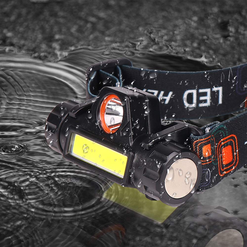 2 Pack Rechargeable LED Headlamp - 2000 Lumens Waterproof USB Headlight with Adjustable Modes for Night Walking, Construction, Camping, Fishing & Garage Work | Perfect for Outdoor Adventures, Emergency Lighting & Hands-Free Tasks