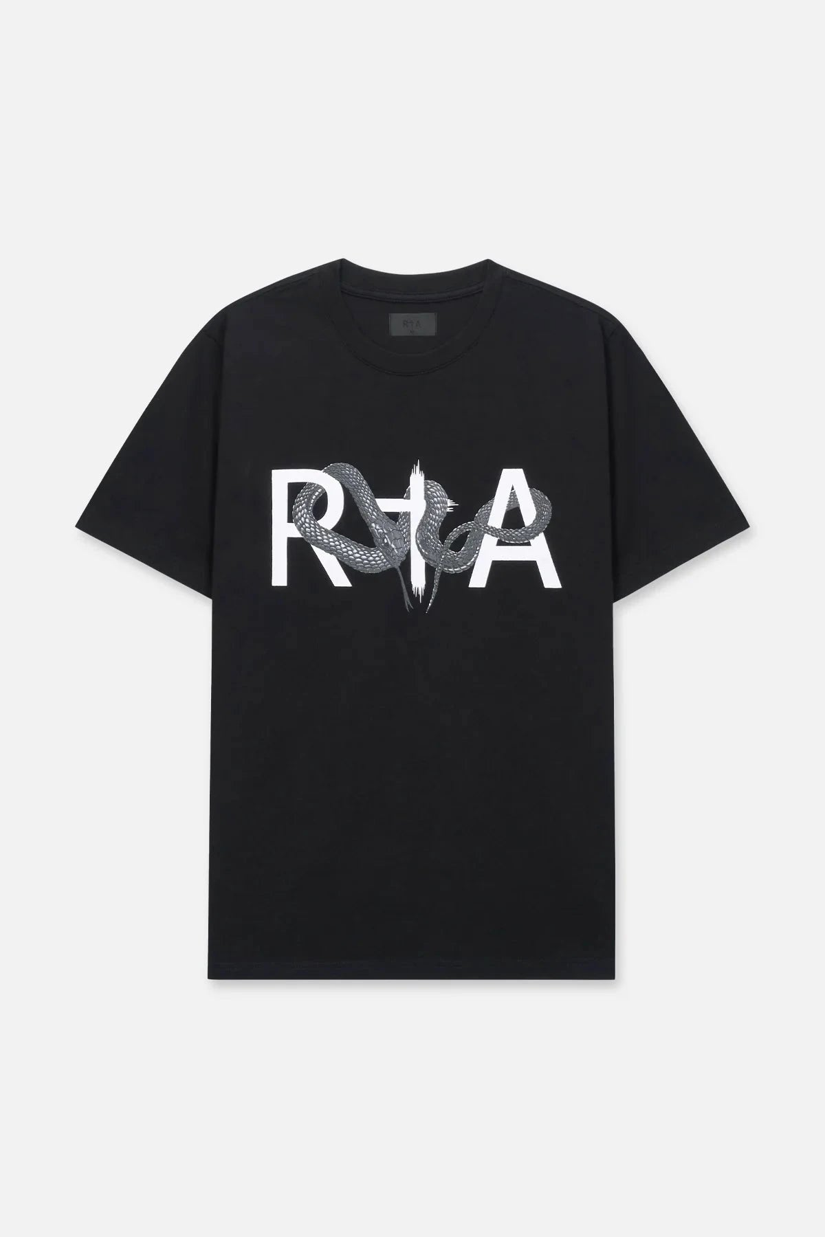RTA Liam Tee Black Snake Logo Print T-Shirt - Men's Casual Streetwear Cotton Tee for Everyday Wear & Urban Fashion
