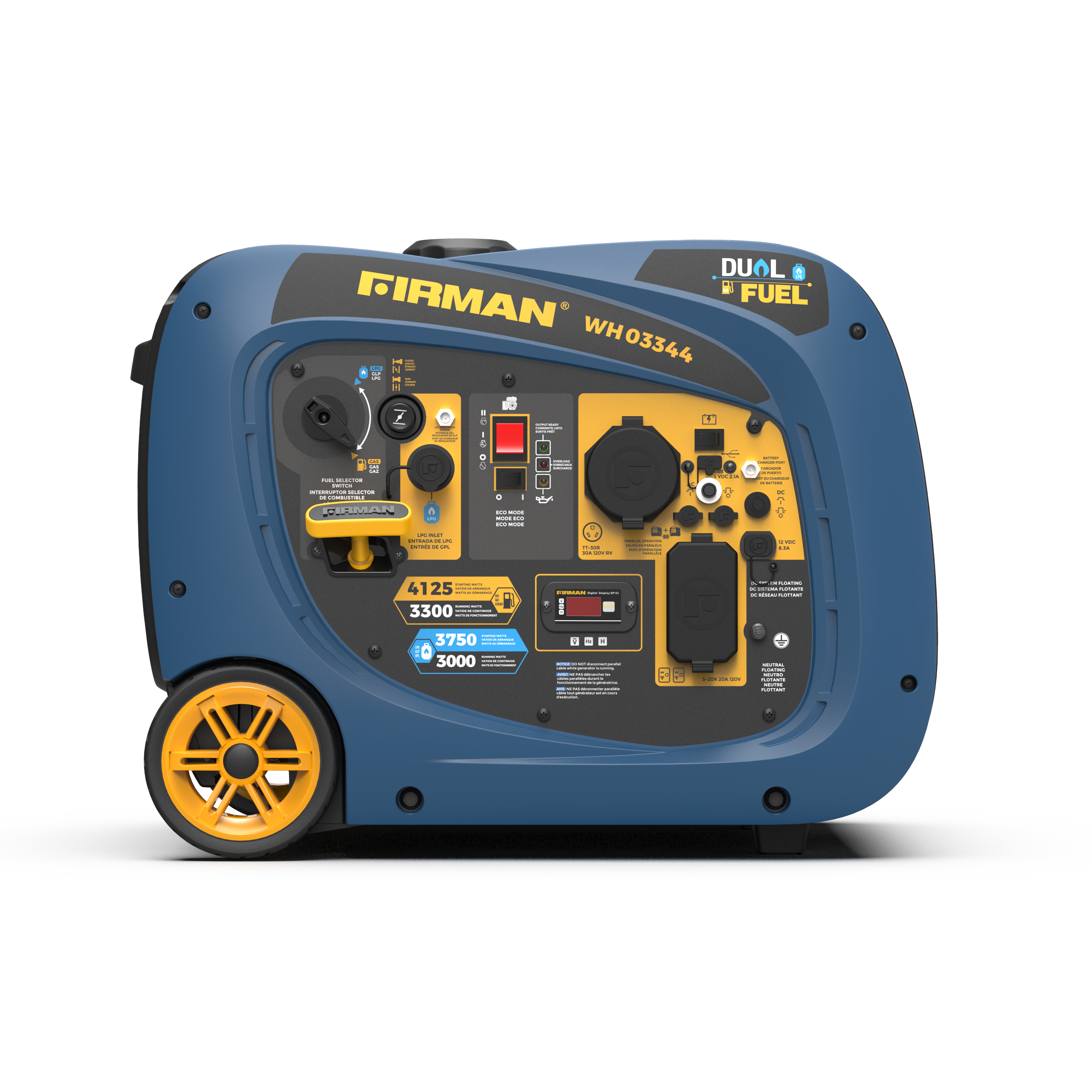 4125W Dual Fuel Inverter Generator with Electric Start - Portable Power for Camping, RV, Home Backup & Outdoor Activities