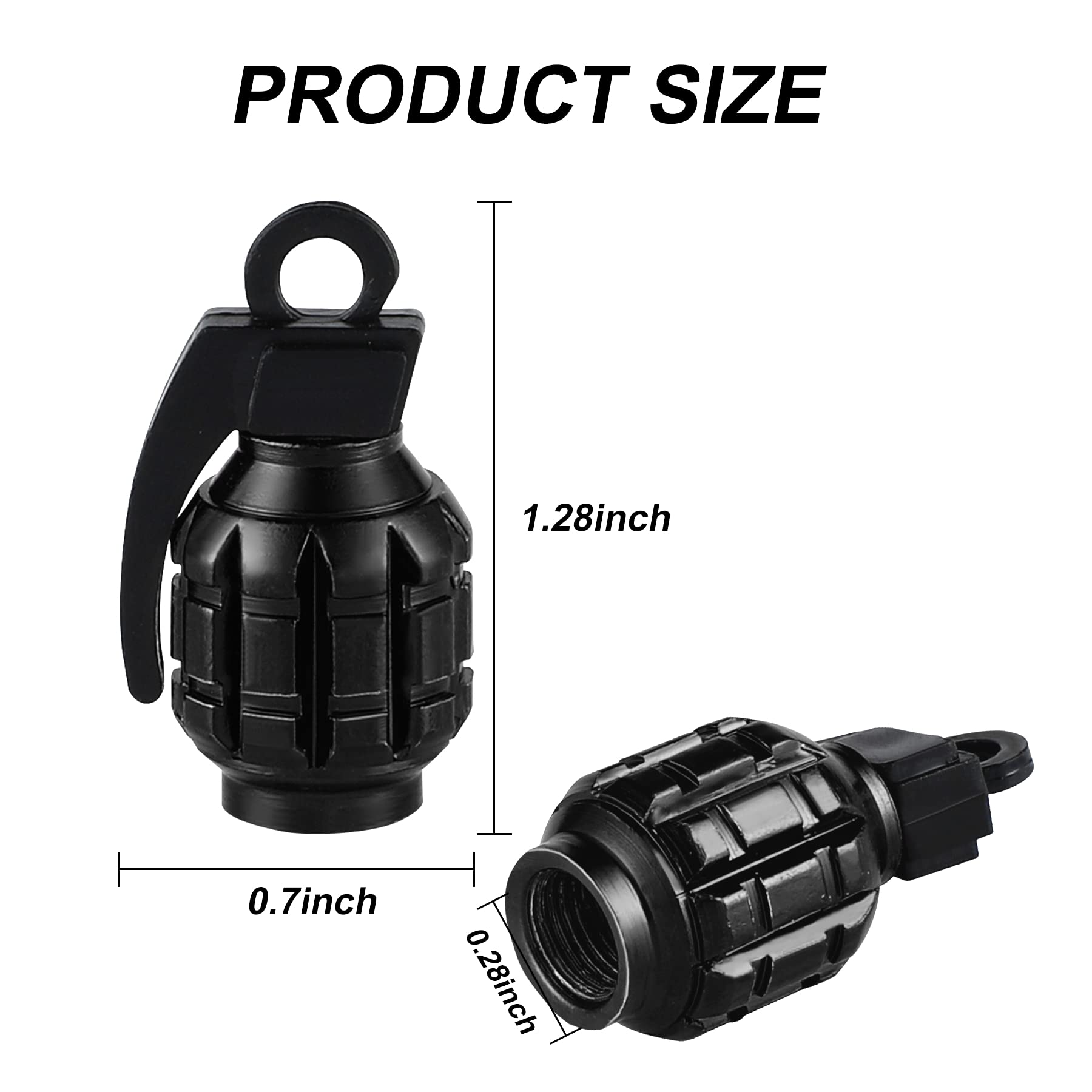 Alpmosn Aluminum Car Tire Valve Stem Caps (4PCS Black) - Waterproof & Dustproof Valve Stem Covers for SUV, Car, Bike, Motorcycle - Universal Fit Accessories for All-Season Protection & Style Enhancement