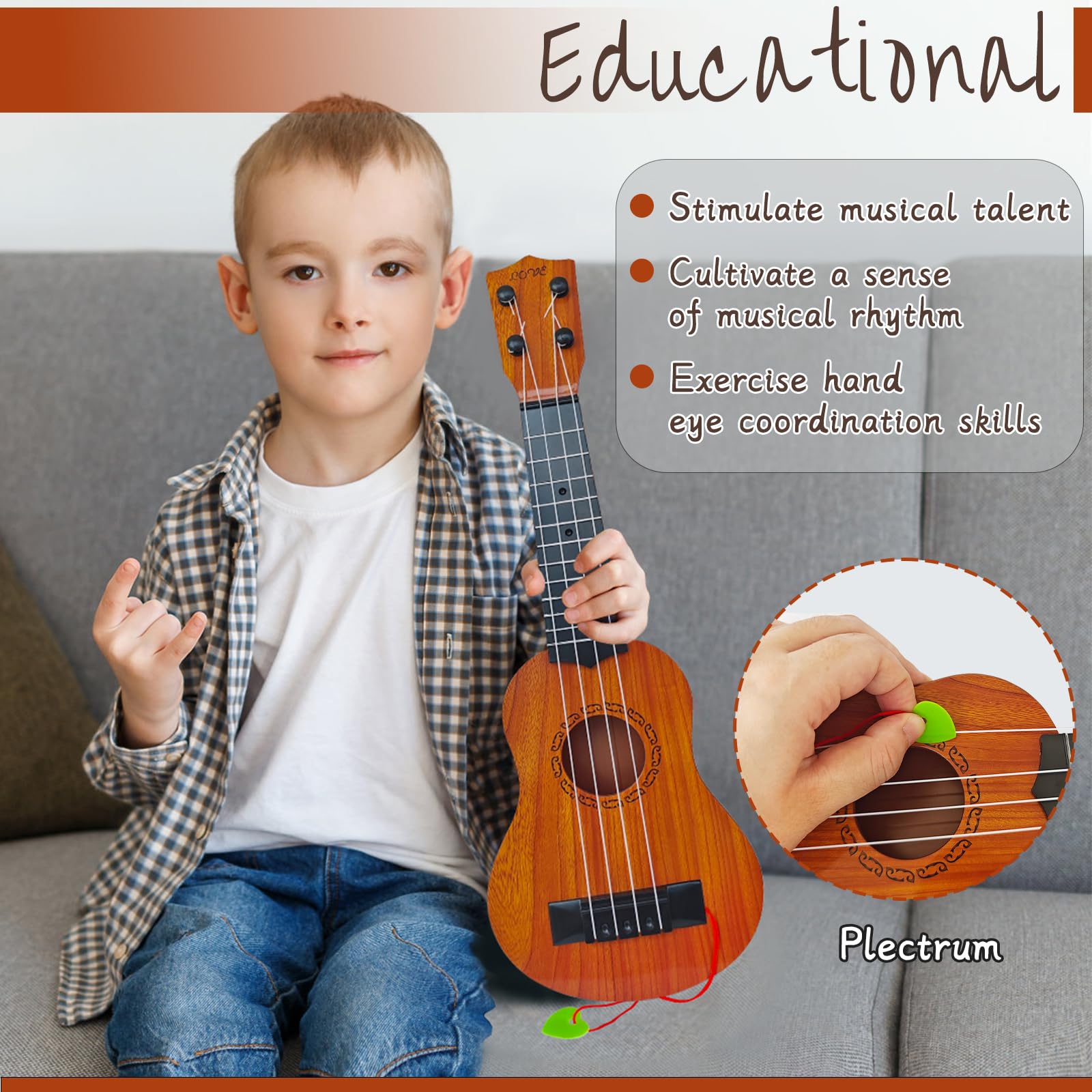 **17 Inch Kids Ukulele Guitar Toy - 4 String Classical Musical Instrument for Toddlers & Preschoolers | Educational Learning Toy for Music Lovers, Birthday Gifts & Early Childhood Development**