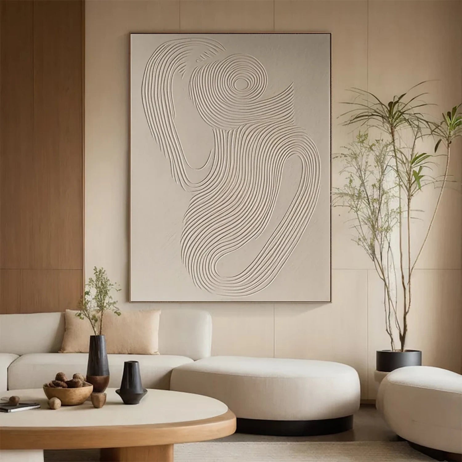 Beige & Brown Abstract Wall Art Print #BB119 - Modern Home Decor for Living Room, Bedroom & Office