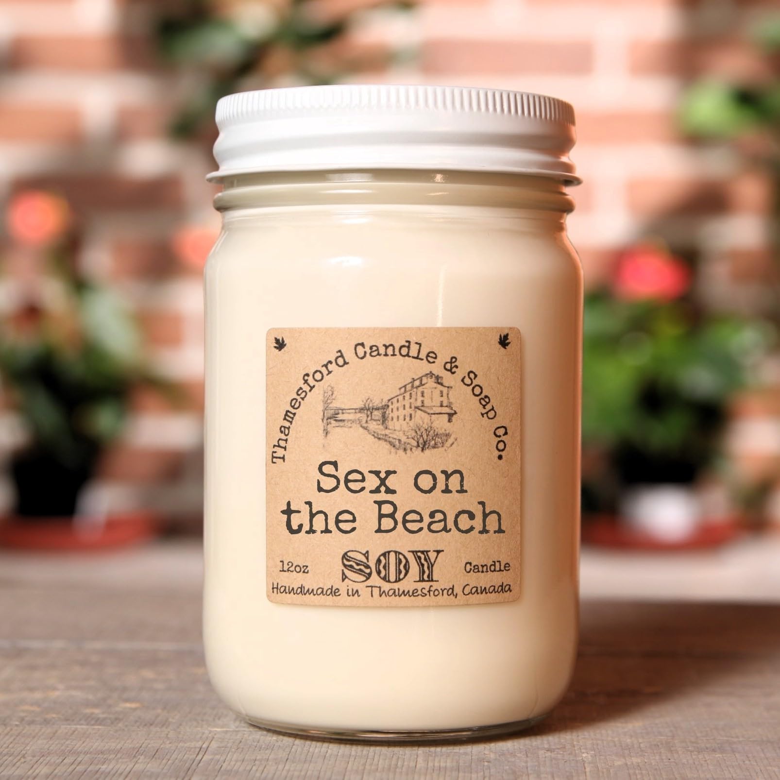 Sex on the Beach Scented Candle - Tropical Cranberry, Orange & Peach Fragrance - 12oz Soy Wax Candle for Home, Spa & Romantic Ambiance