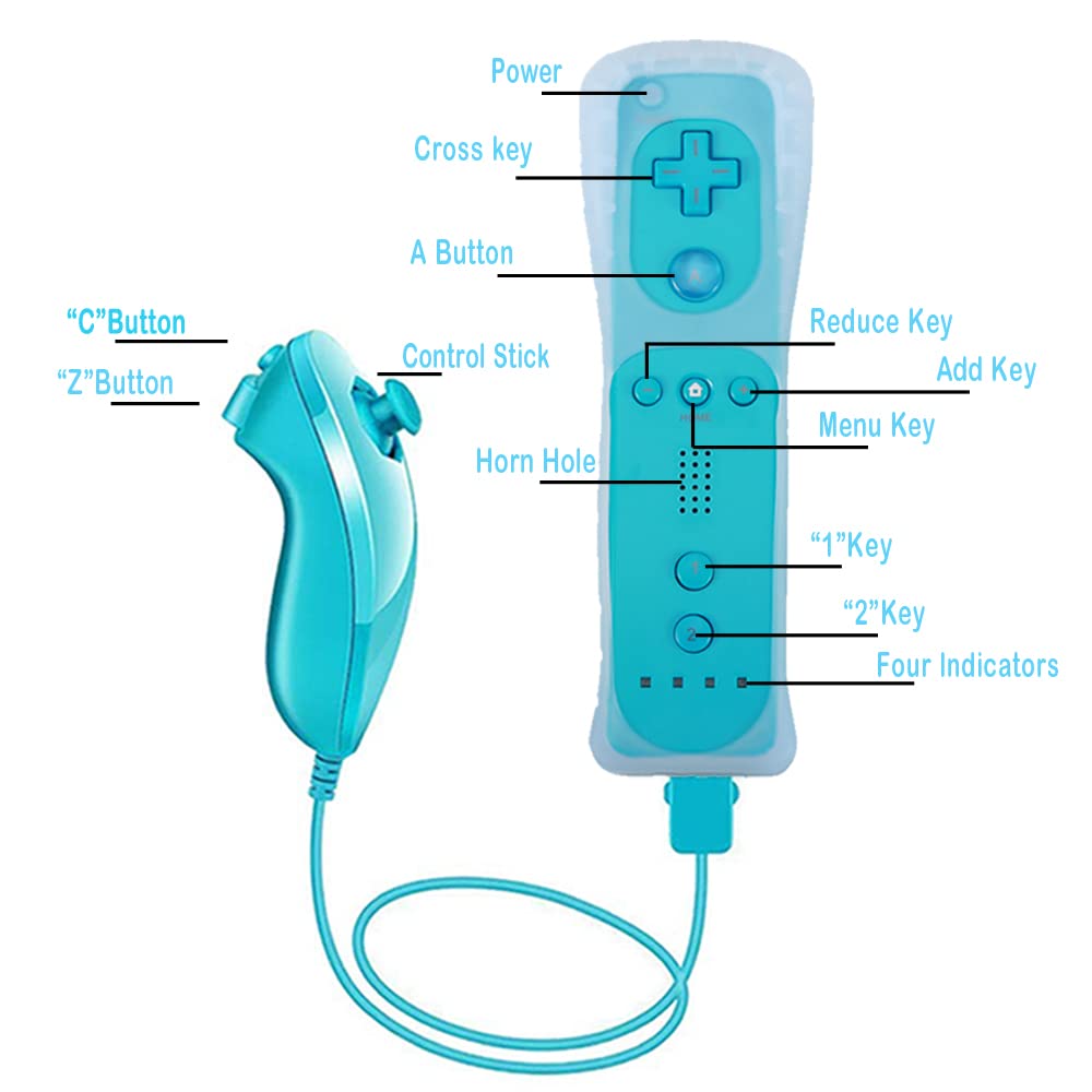 Upgraded Wii Remote Controller 2 Pack - Wireless Game Controller Compatible with Wii & Wii U Console (Pink & Blue) - Perfect for Family Gaming, Party Play & Motion Control Games